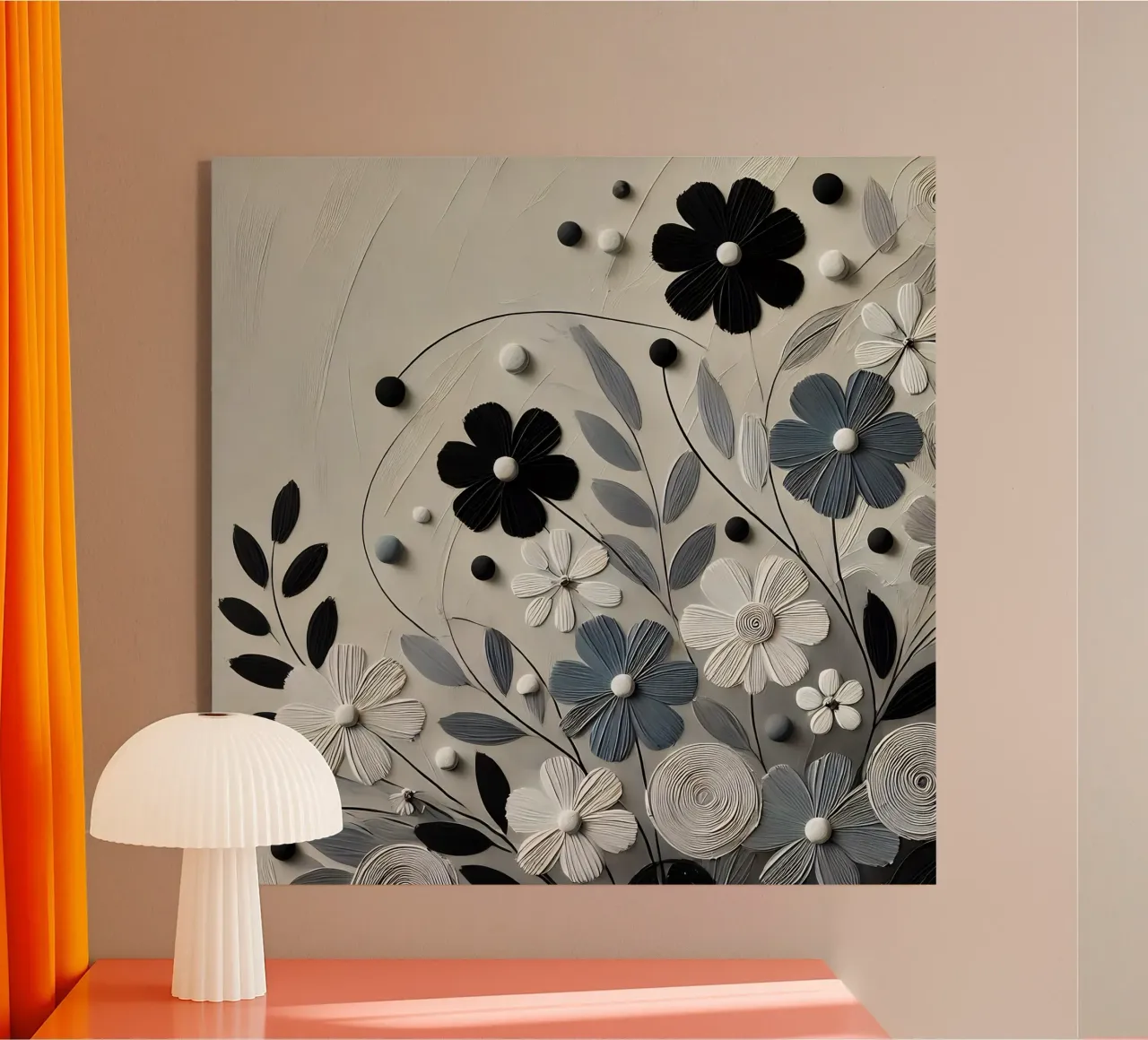 Fiori neri plexiglass da abstrakt