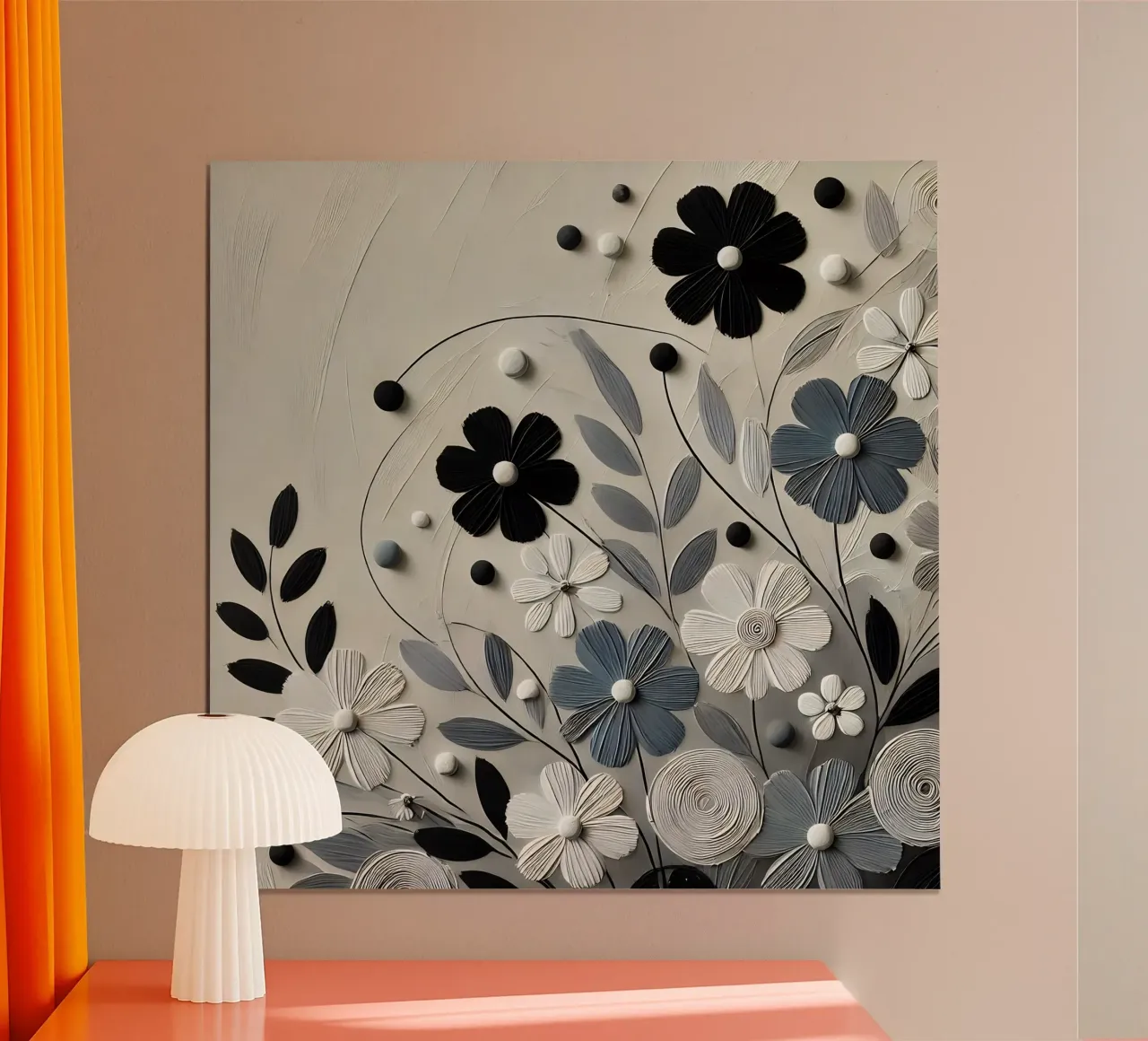 Fiori neri carta hahnemühle da abstrakt