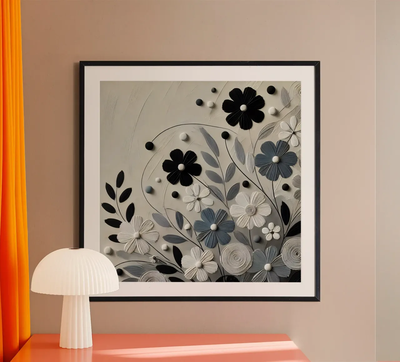 Fiori neri carta hahnemühle da abstrakt