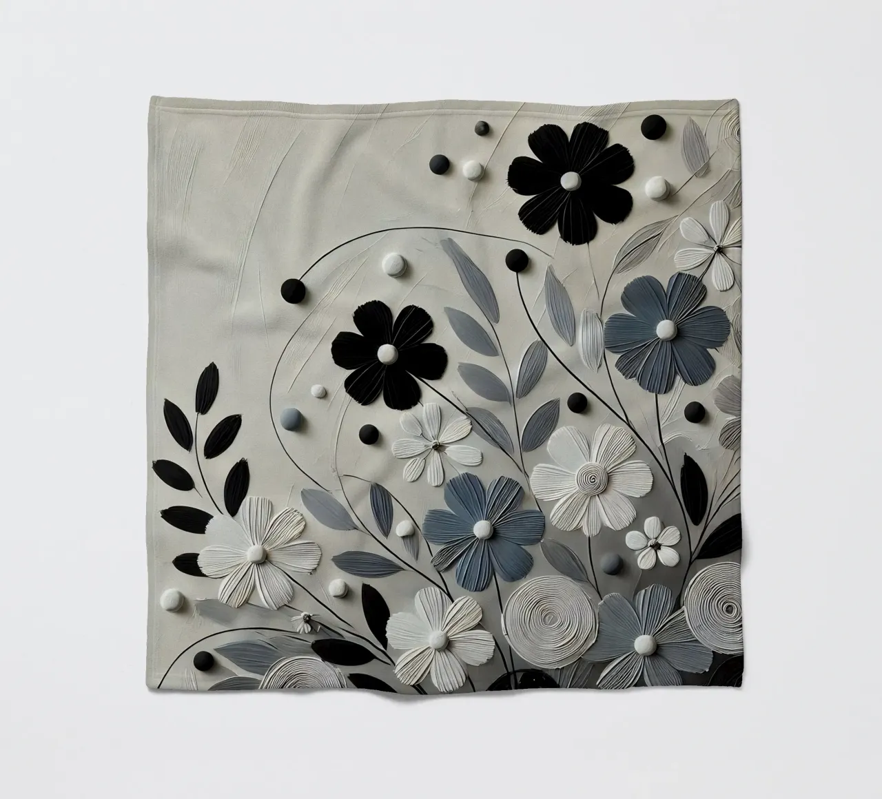Fiori neri coperta in pile da abstrakt