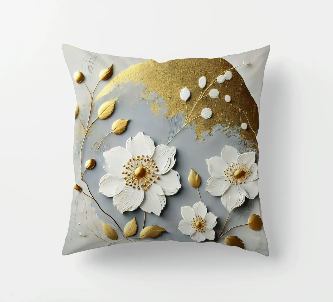 Fiori d'oro cuscino da abstrakt