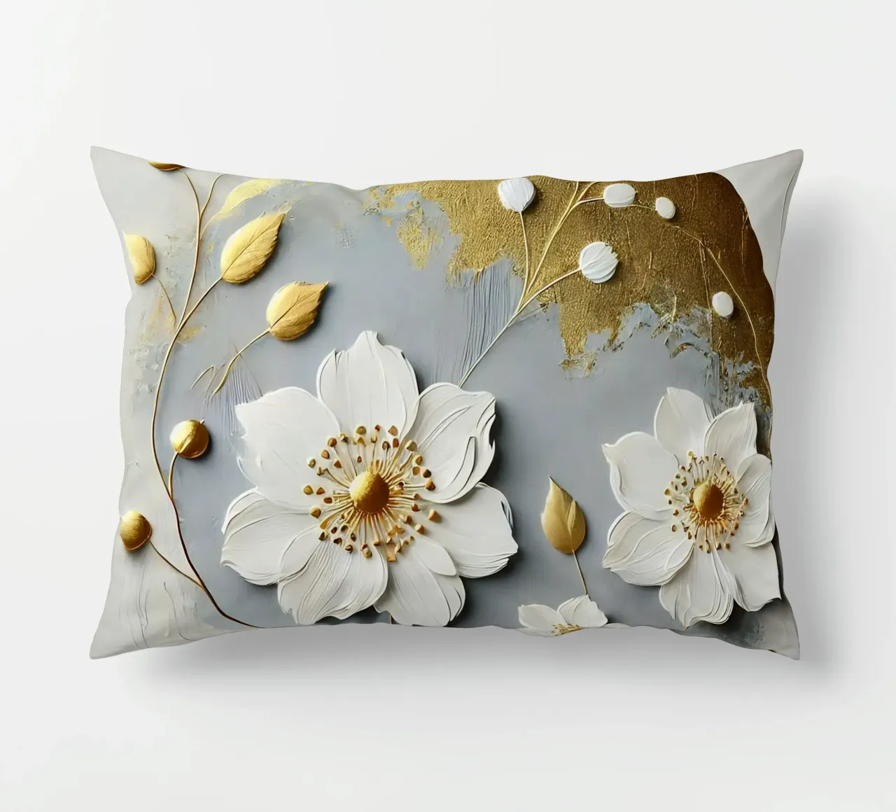 Fiori d'oro cuscino da abstrakt