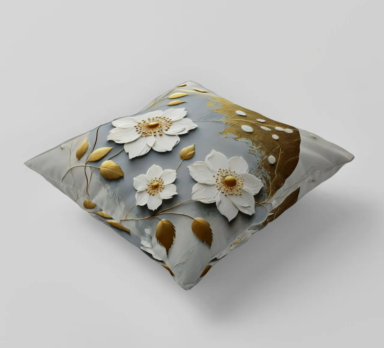 Fiori d'oro cuscino da abstrakt