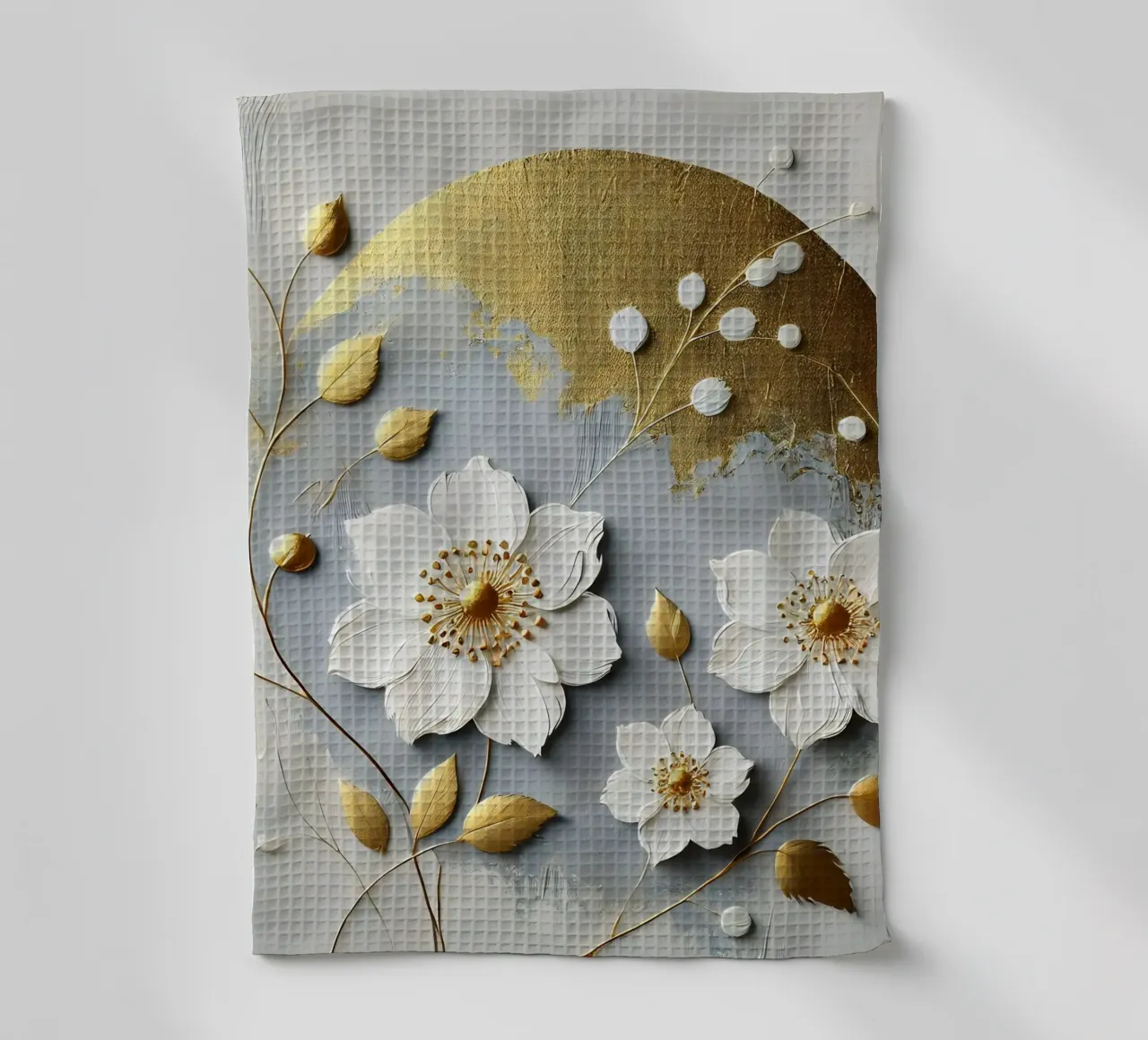 Fiori d'oro canovaccio da cucina da abstrakt