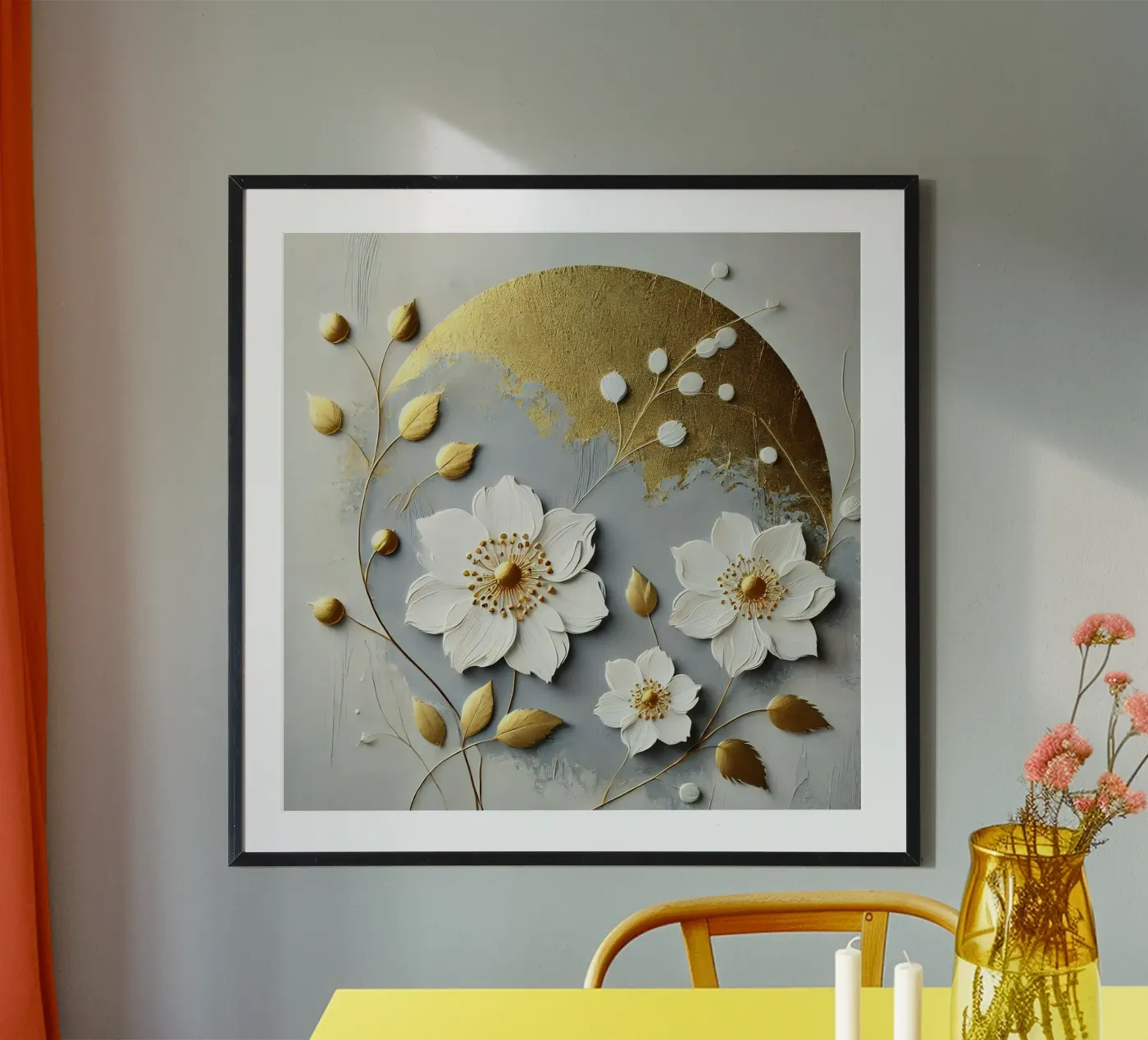 Fiori d'oro poster da abstrakt