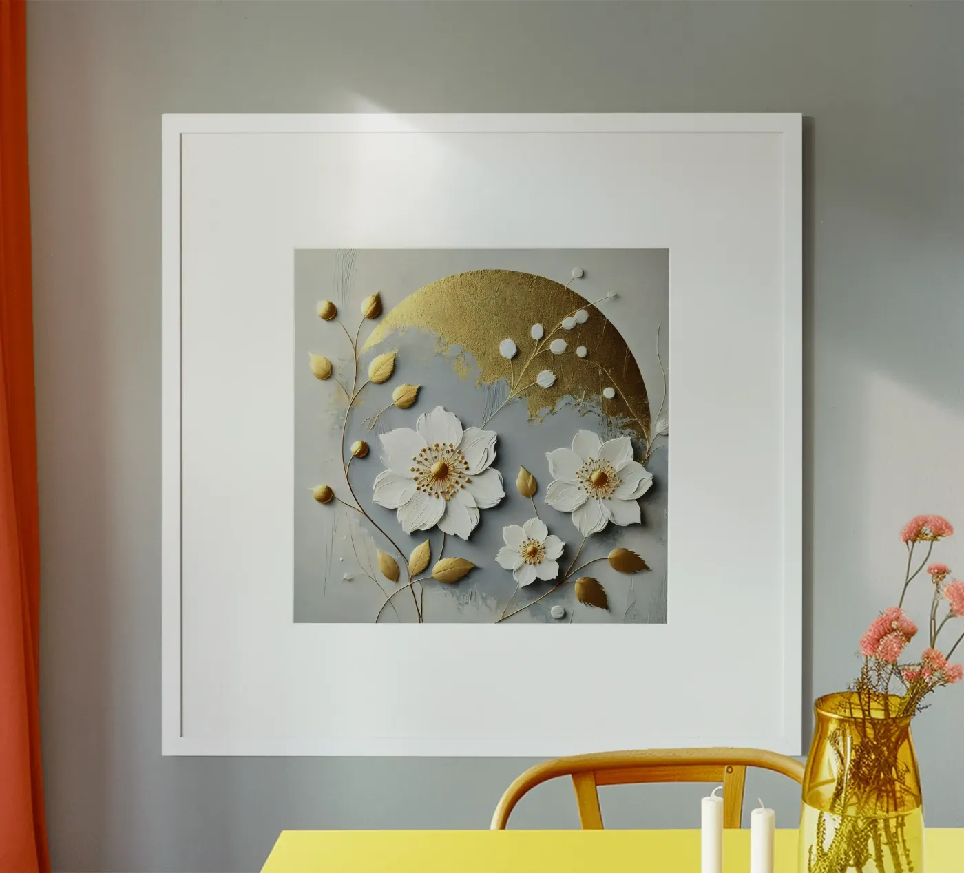 Fiori d'oro poster da abstrakt