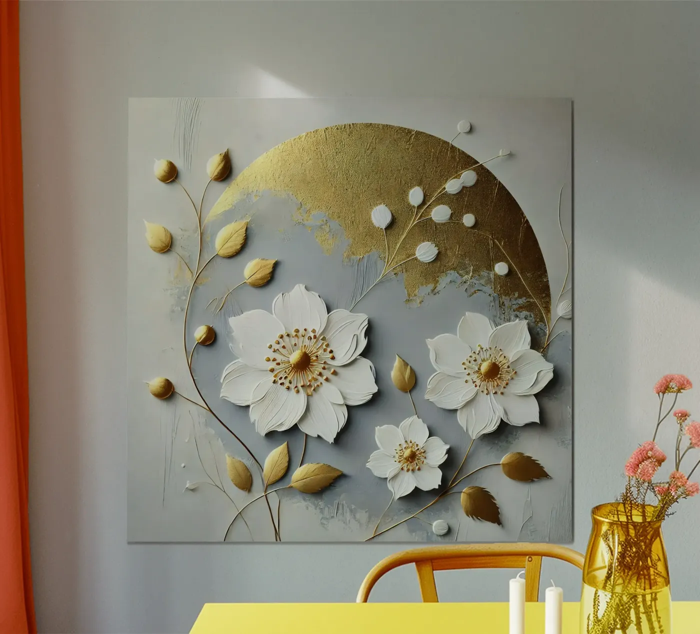Fiori d'oro poster da abstrakt
