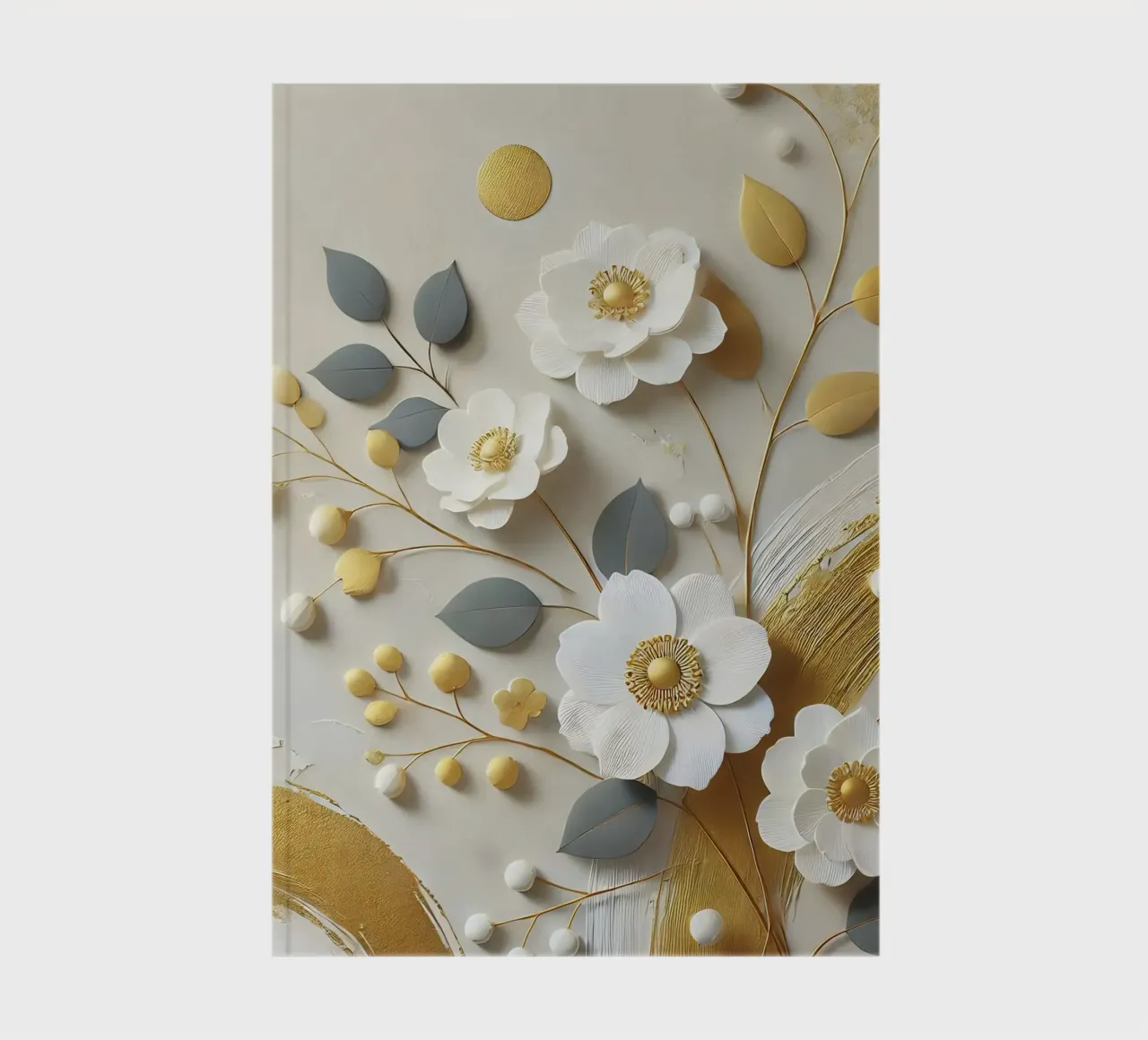 Bloemen Goud notitieboek van abstrakt