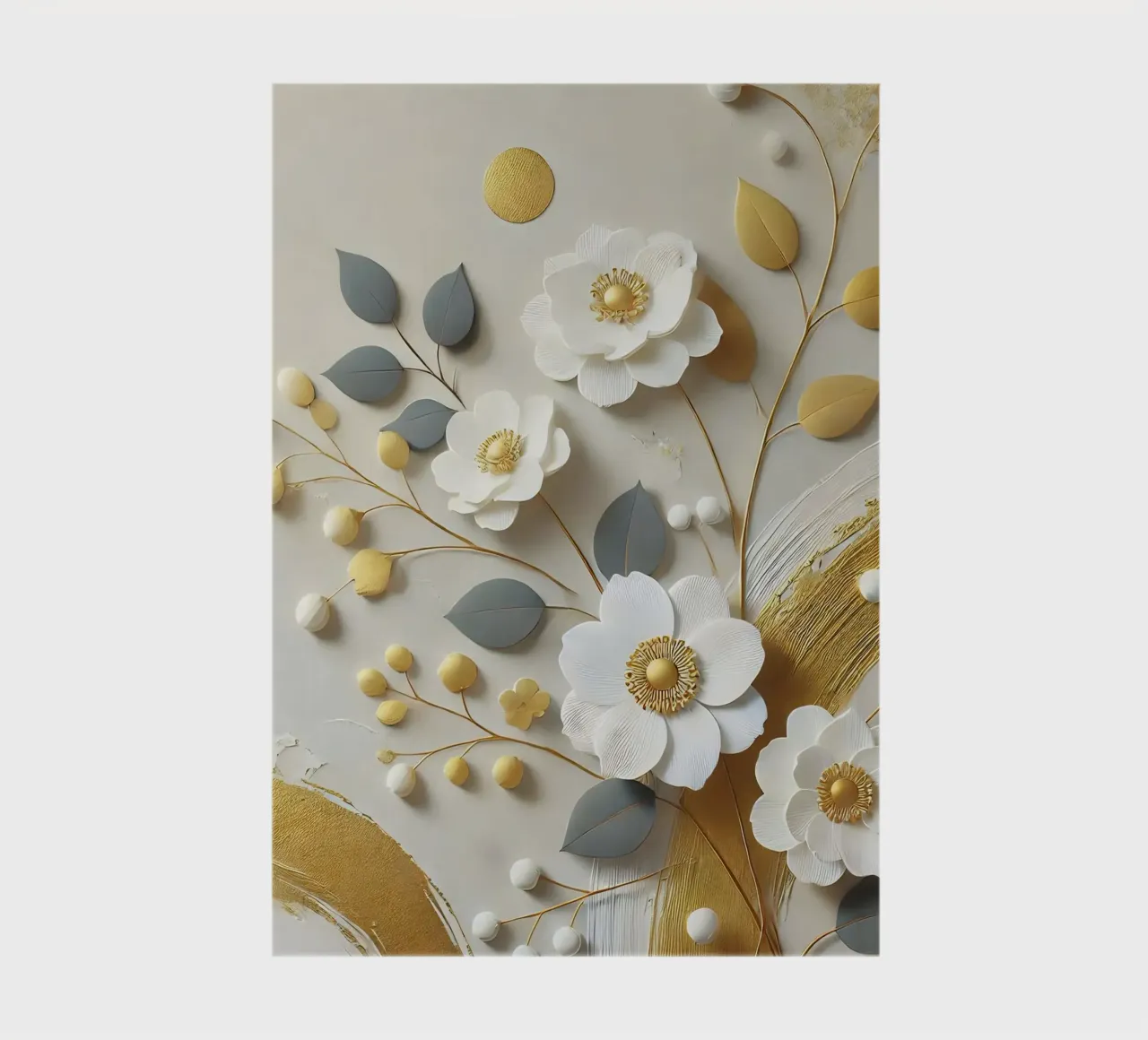 Bloemen Goud notitieboek van abstrakt