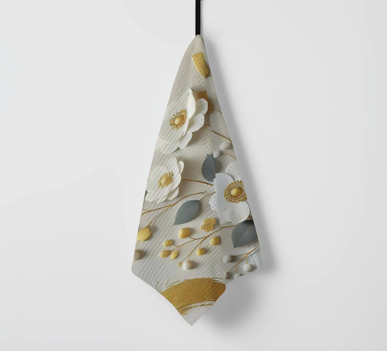 Fiori d'oro canovaccio da cucina da abstrakt
