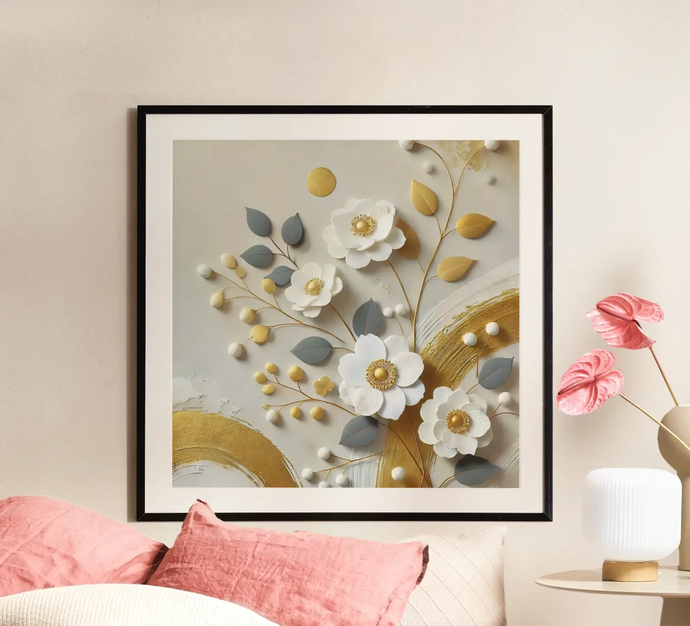 Fiori d'oro poster da abstrakt