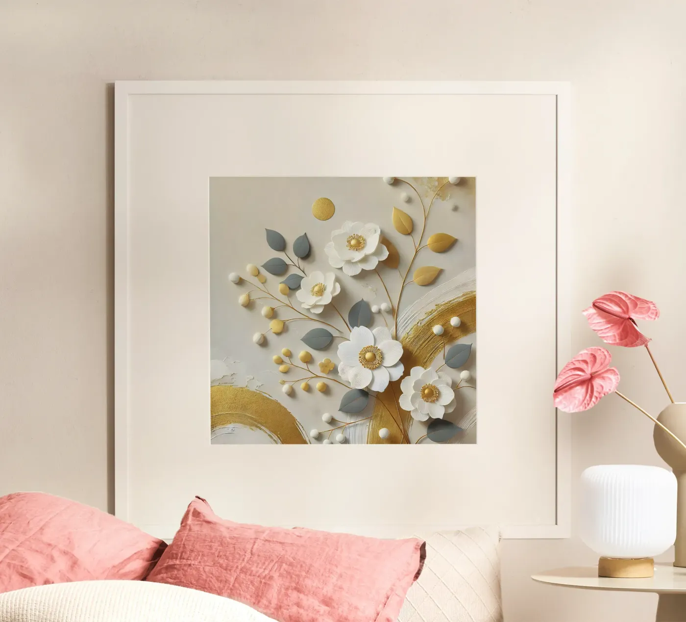 Fiori d'oro poster da abstrakt