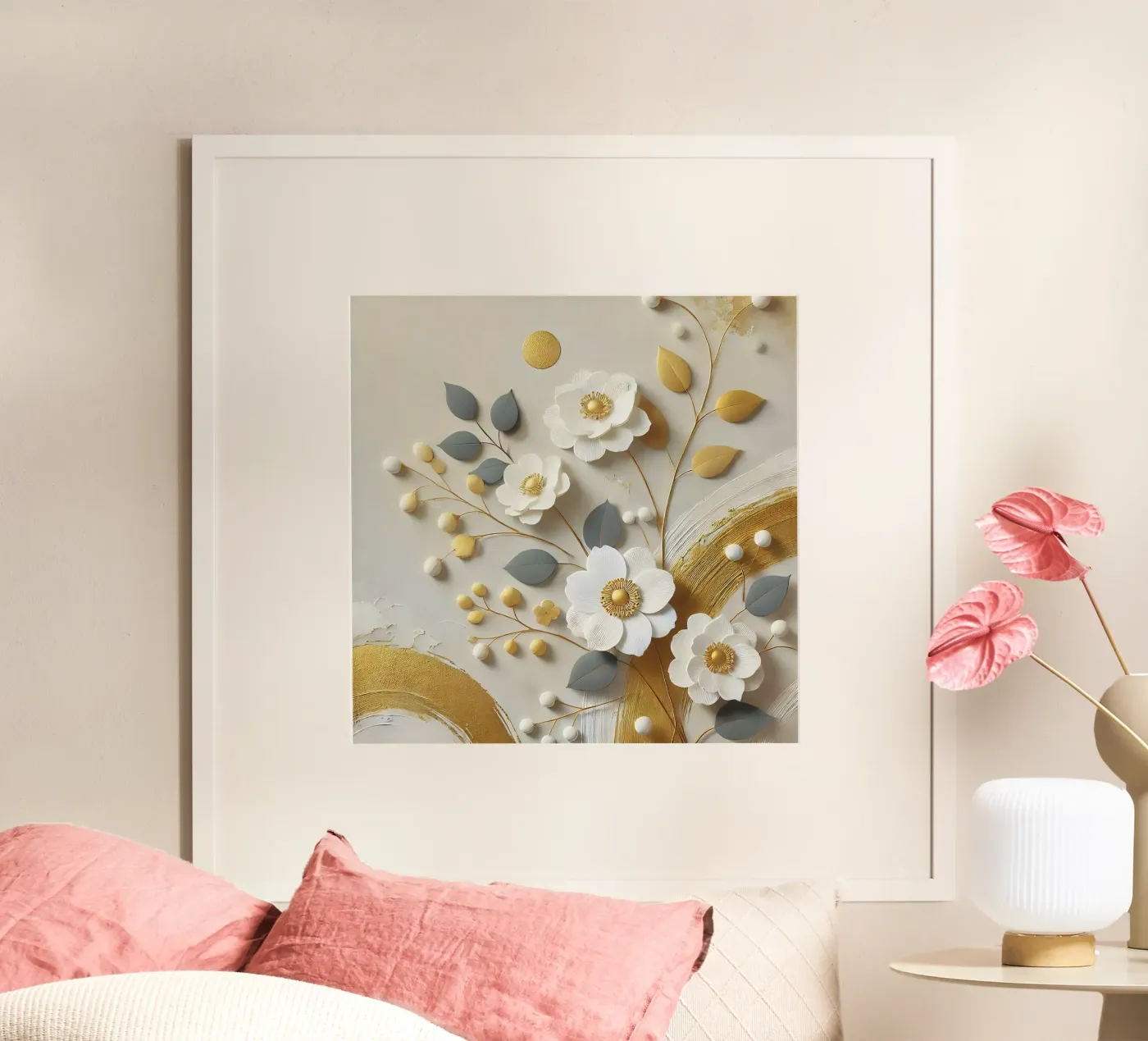 Fiori d'oro poster da abstrakt