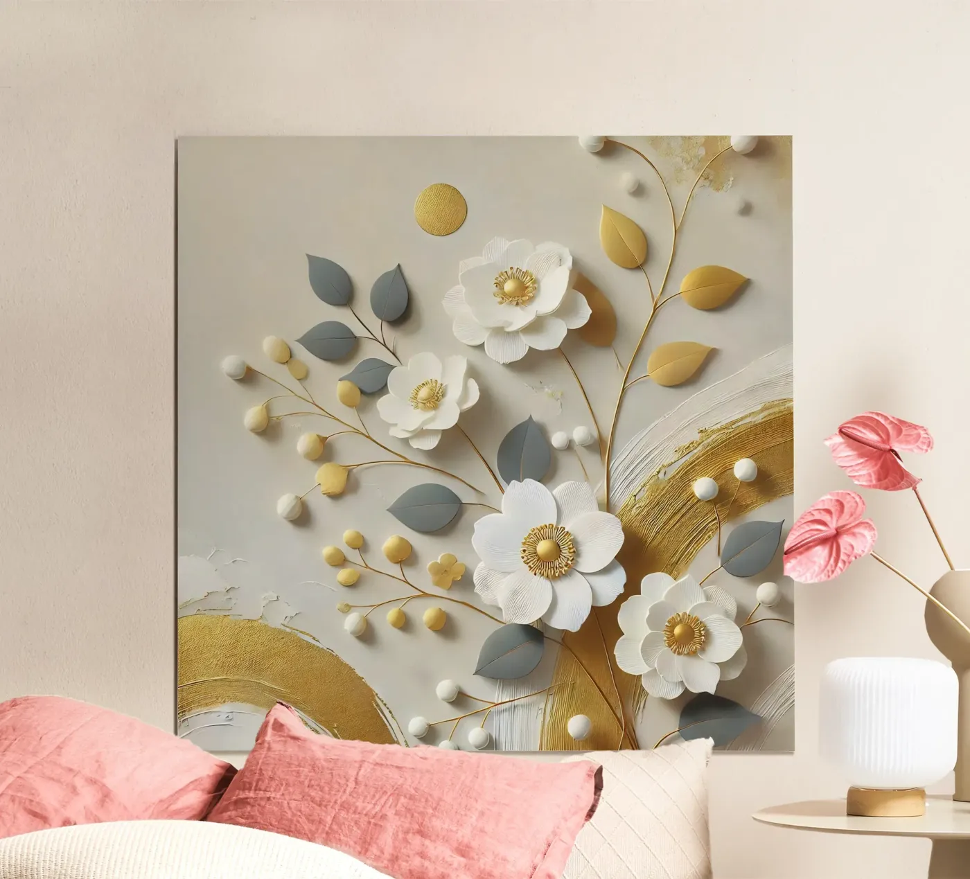 Fiori d'oro poster da abstrakt