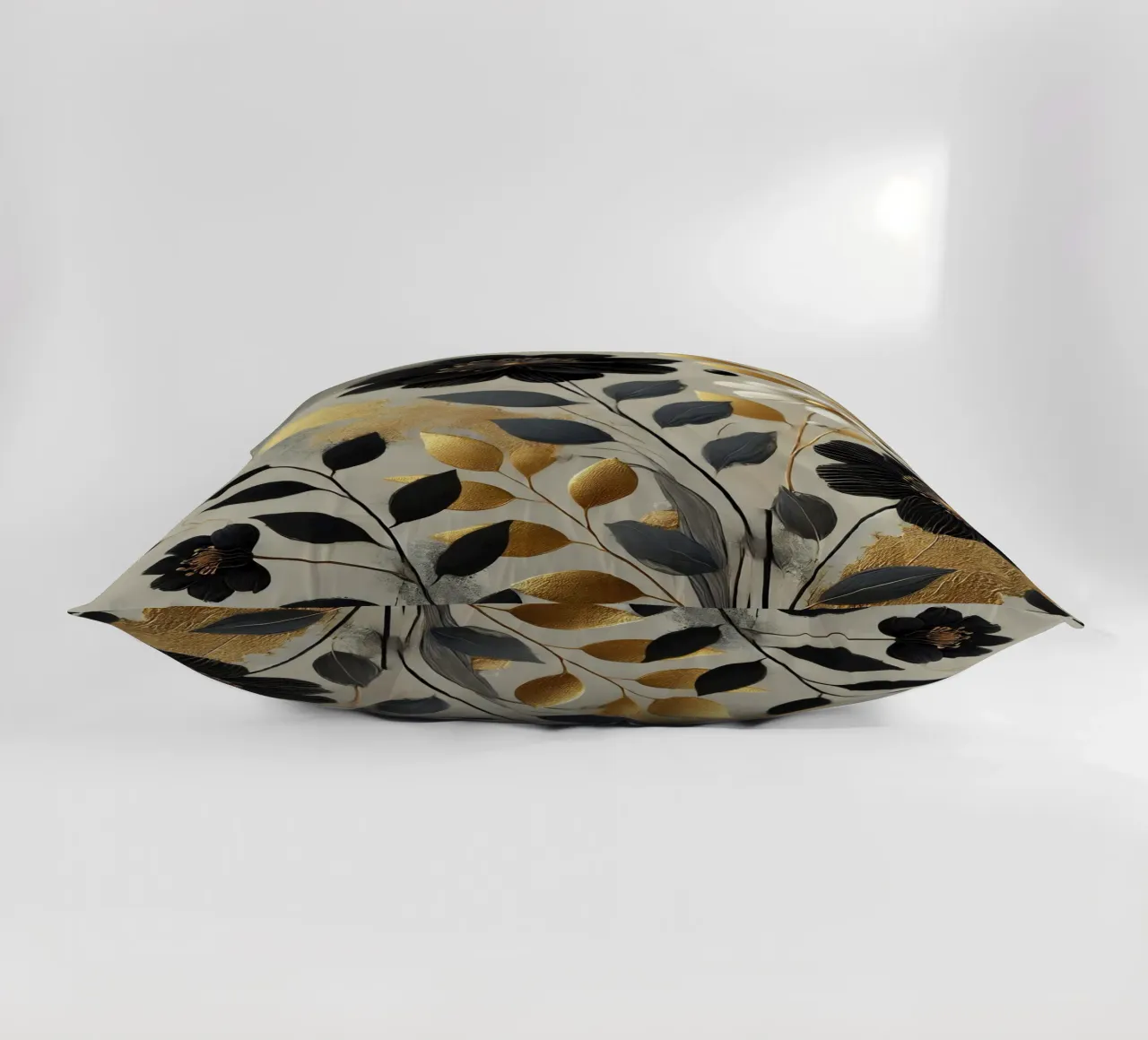 Fiori oro nero cuscino da abstrakt