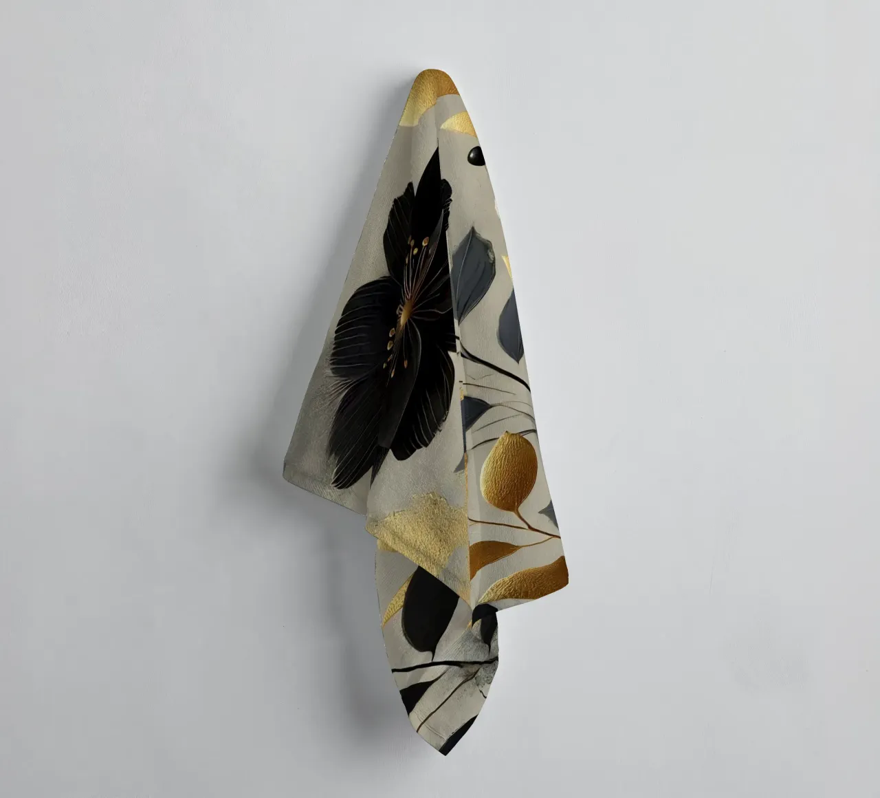 Fiori oro nero asciugamano da bagno da abstrakt