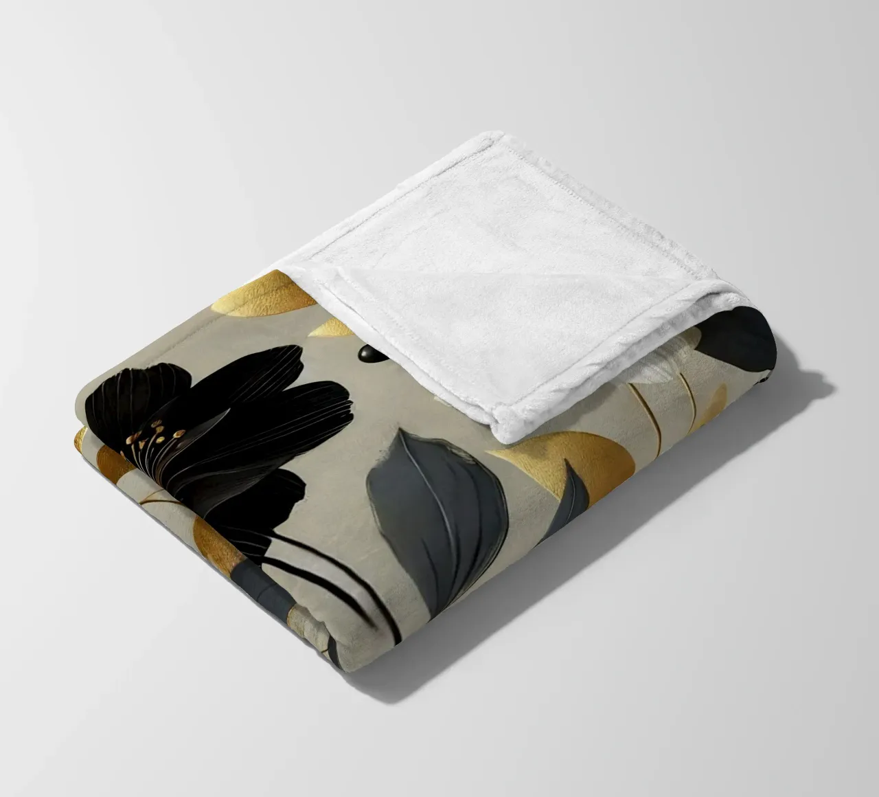 Fiori oro nero coperta in pile da abstrakt