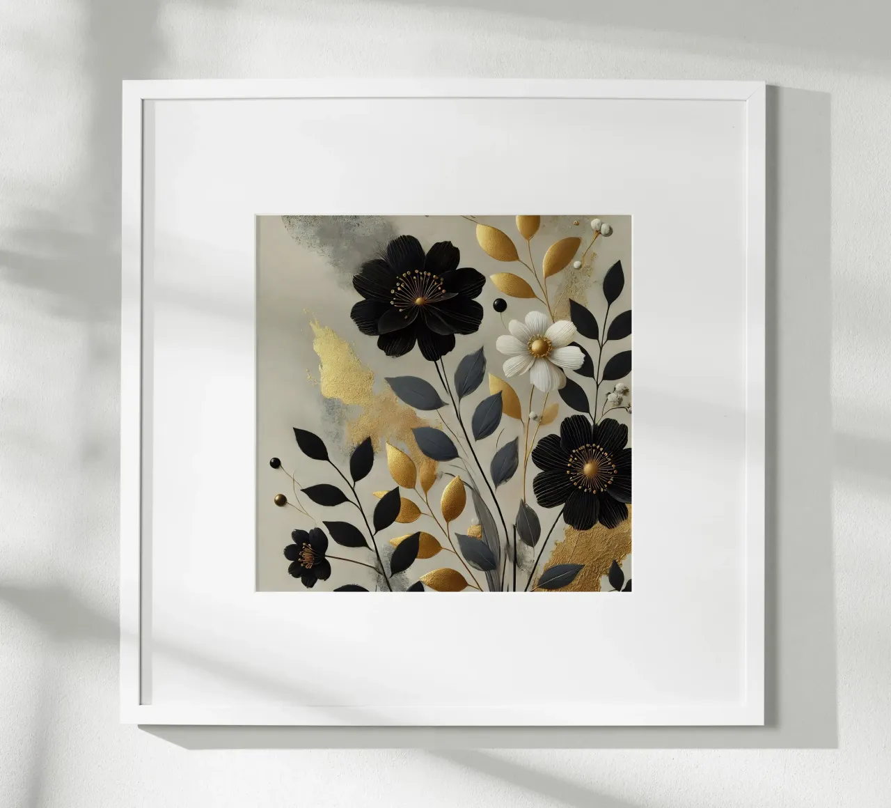 Fiori oro nero carta hahnemühle da abstrakt