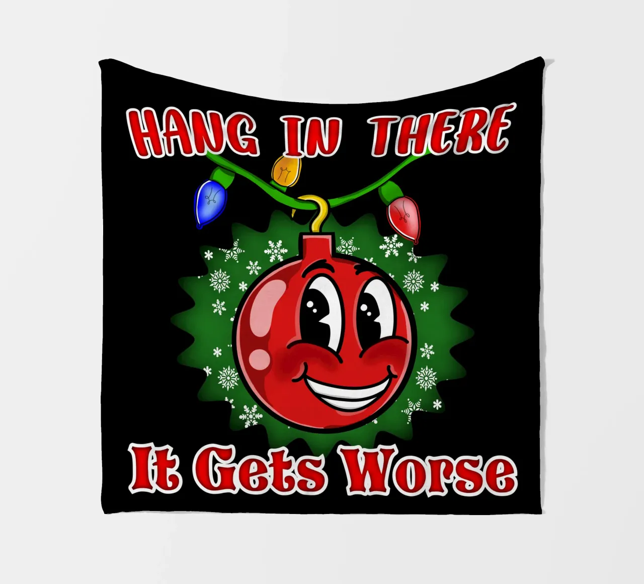 Divertente Pallone di Natale Hang in There coperta in pile da sillyindustries