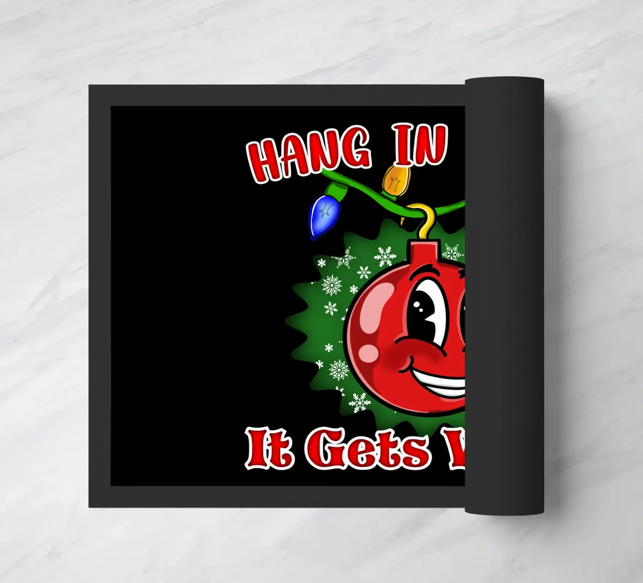 Divertente Pallone di Natale Hang in There zerbino da sillyindustries