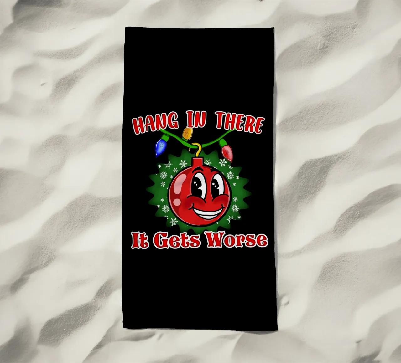 Divertente Pallone di Natale Hang in There telo mare da sillyindustries
