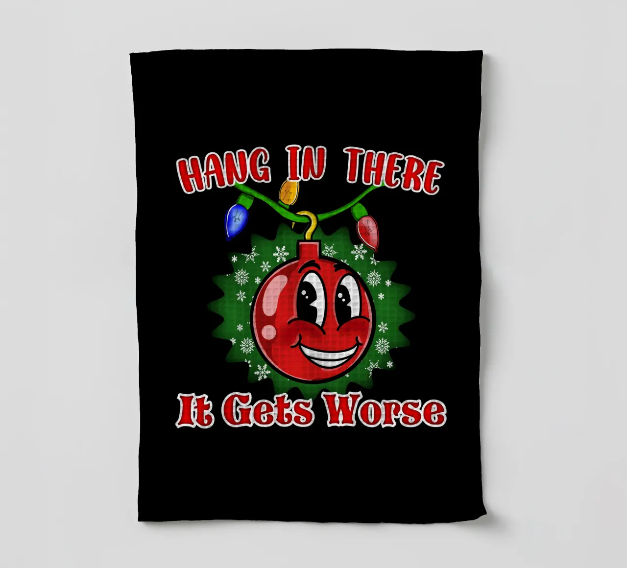 Divertente Pallone di Natale Hang in There canovaccio da cucina da sillyindustries