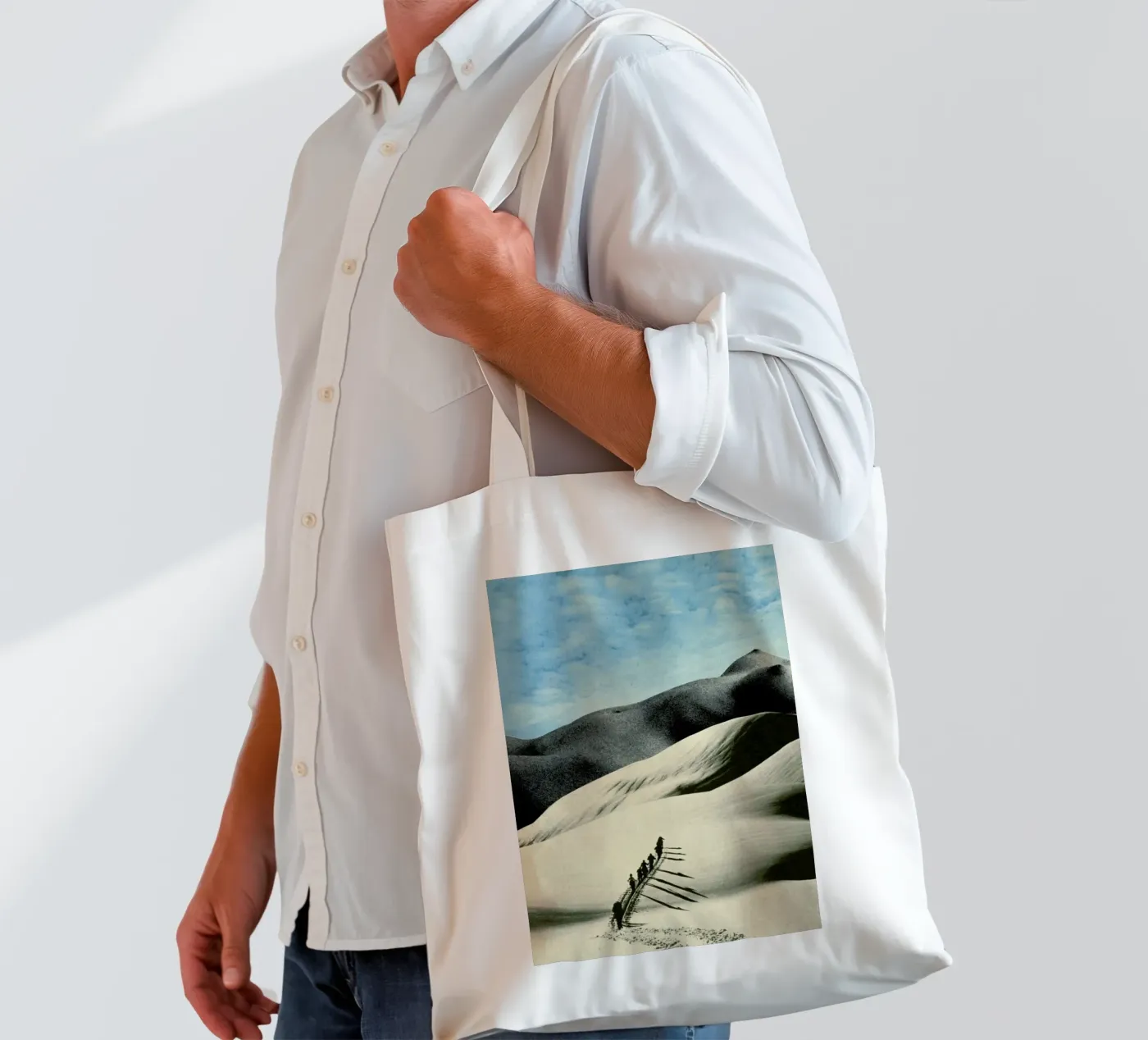 big push tote bag by Sammy Slabbinck