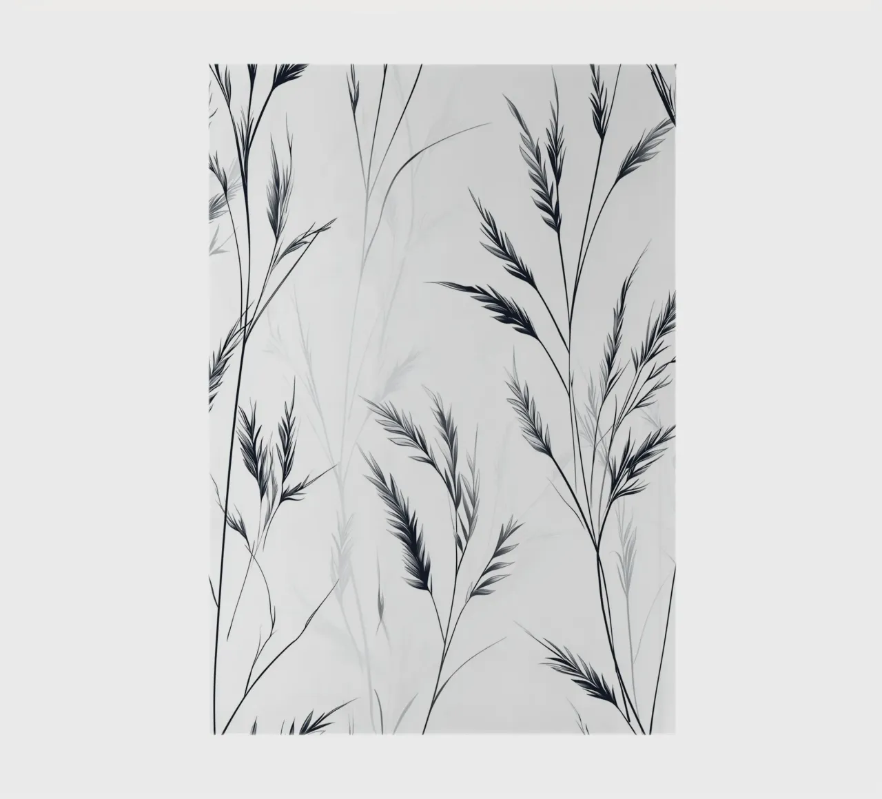 Minimalist pattern of black foliage on a white background notebook by DWA