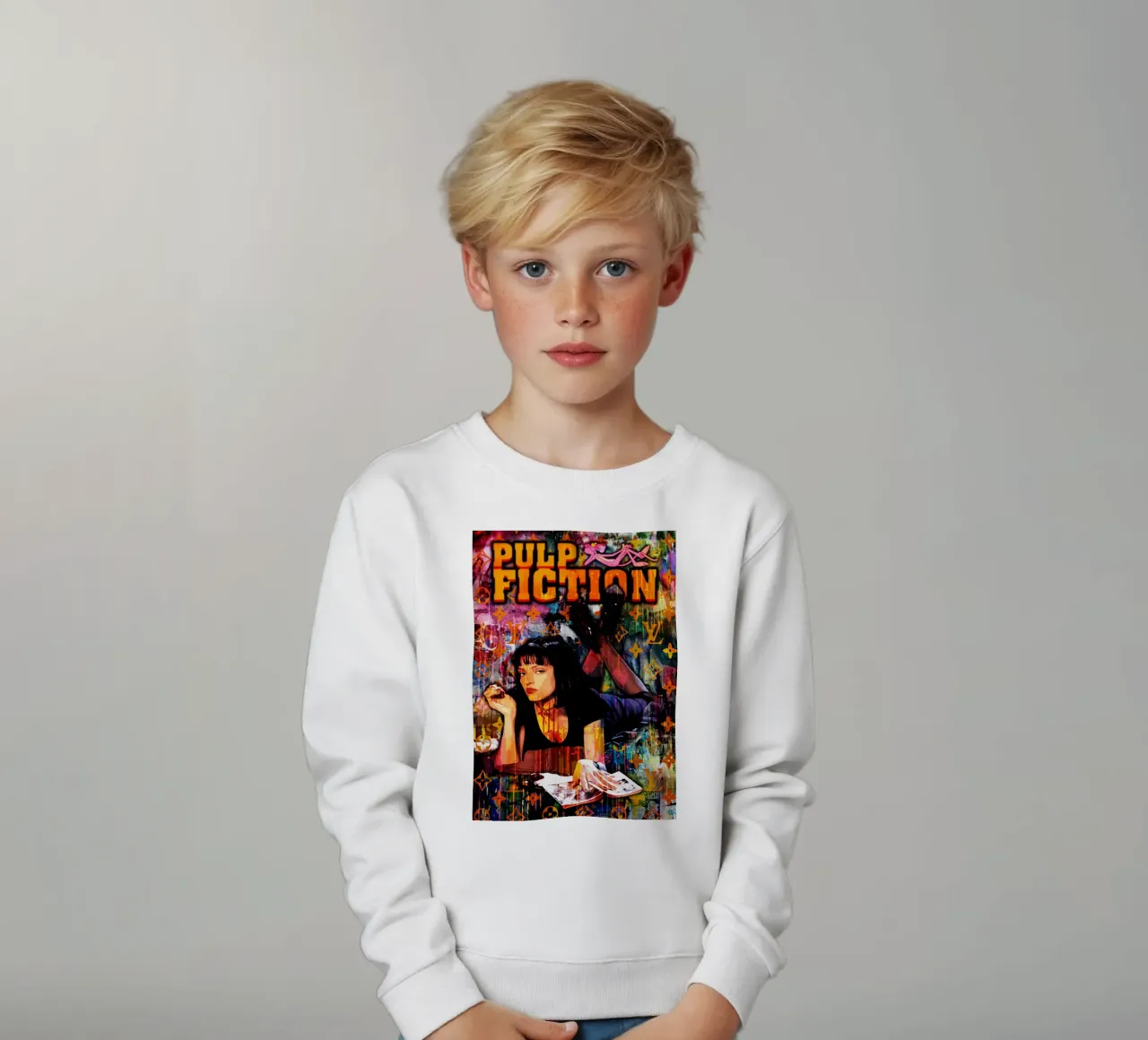 Pop Art Pulp Fiction Movie felpa bambino da FreeArtStudio