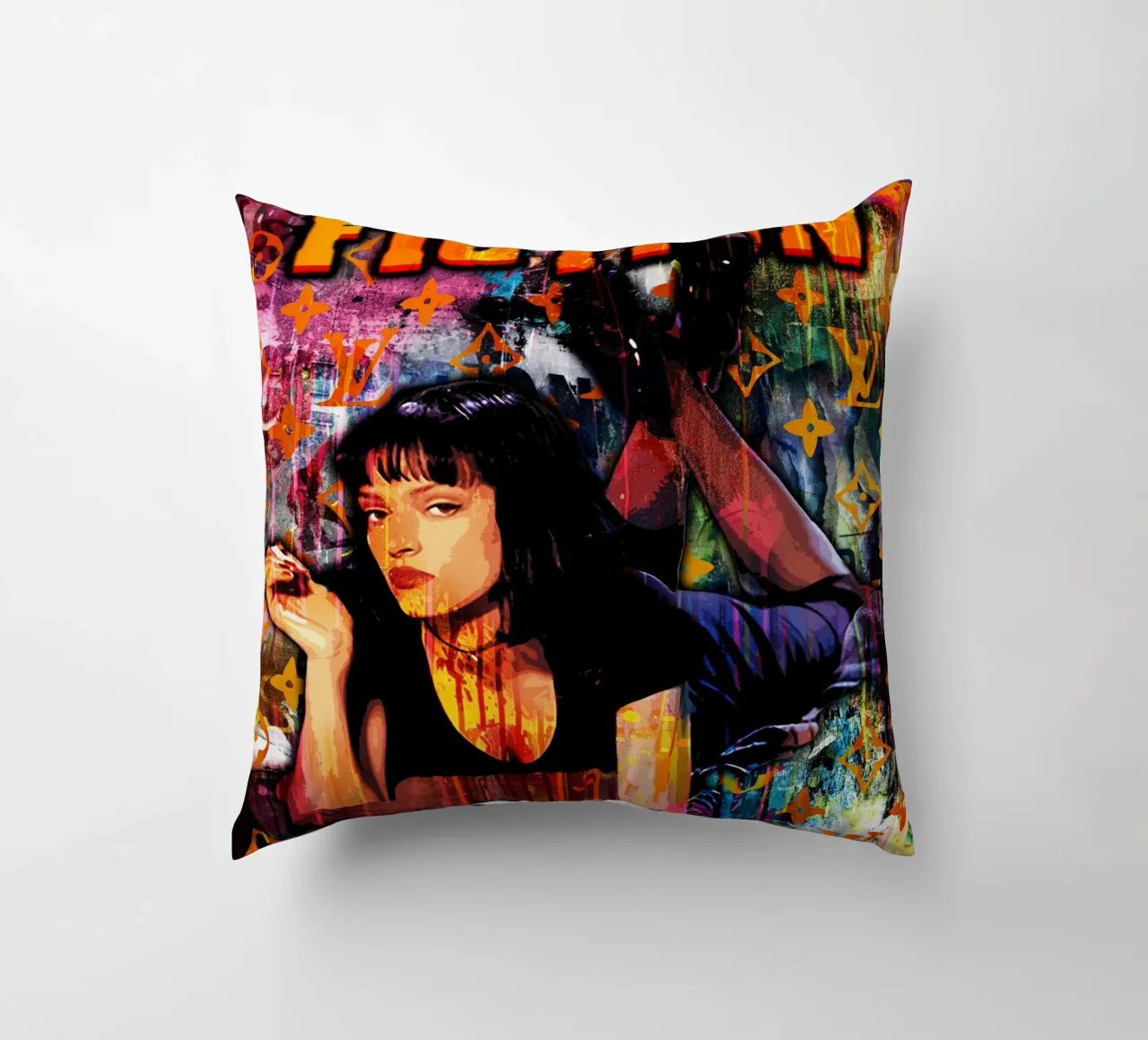 Pop Art Pulp Fiction Movie cuscino da FreeArtStudio