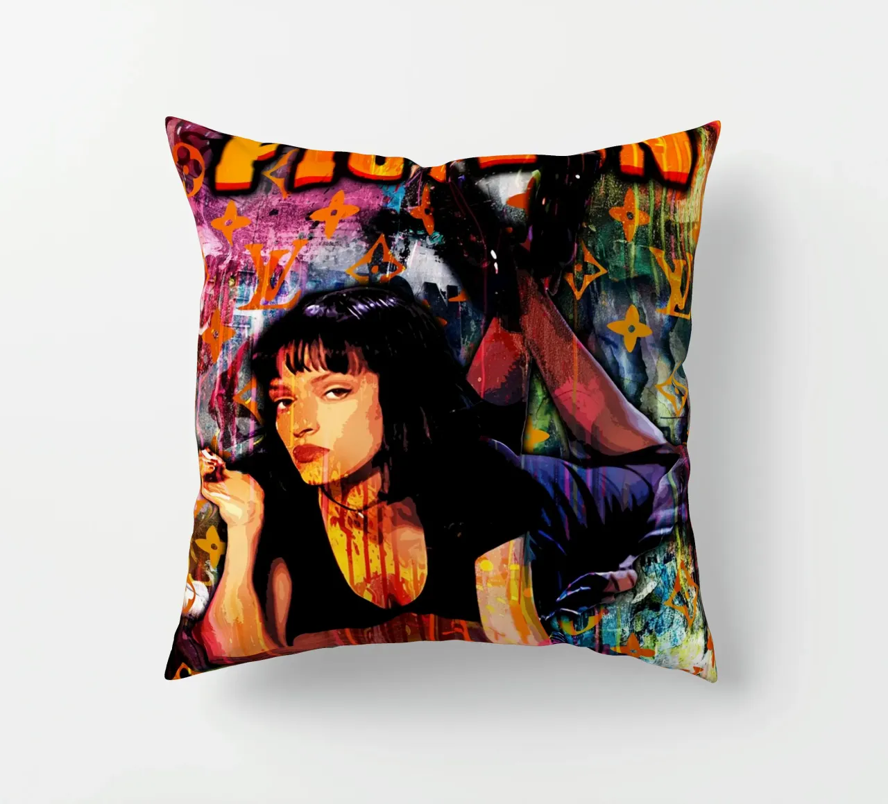 Pop Art Pulp Fiction Movie cuscino da FreeArtStudio