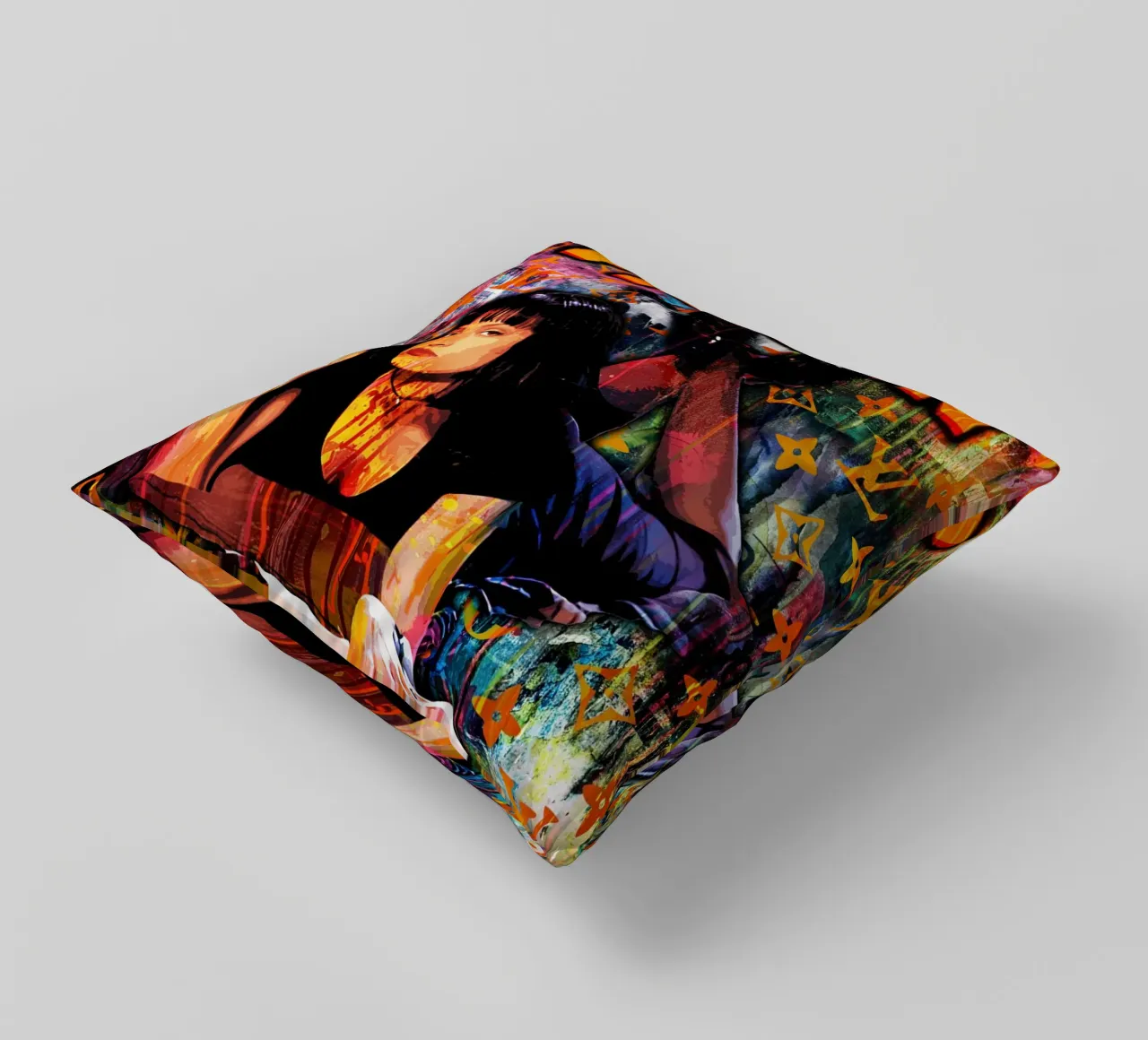 Pop Art Pulp Fiction Movie cuscino da FreeArtStudio