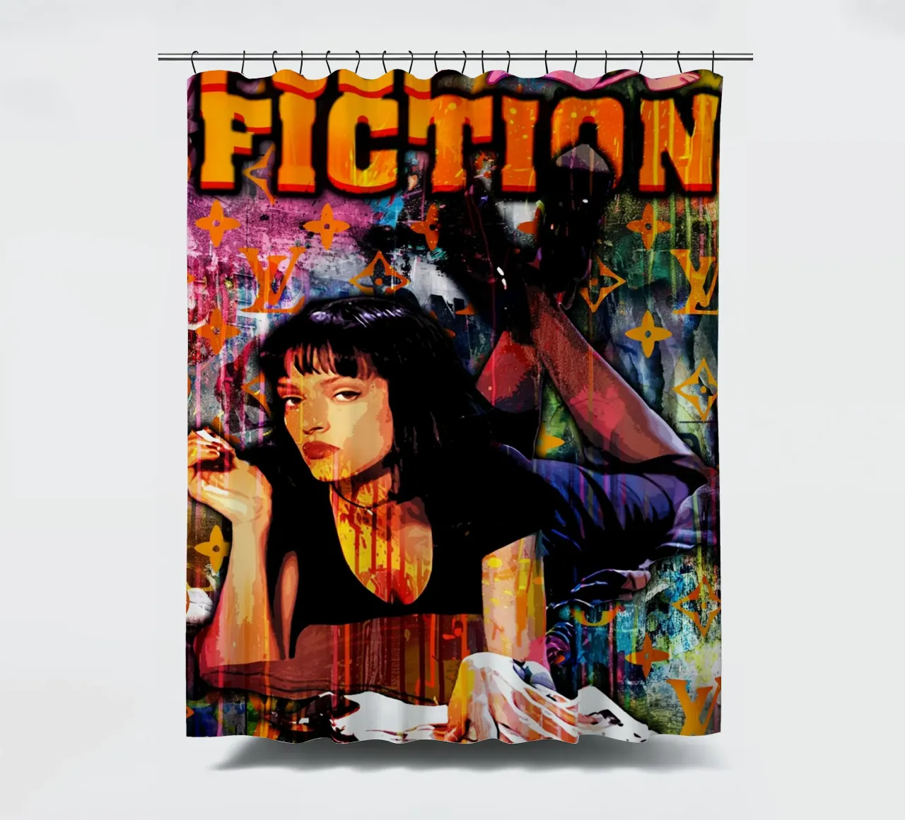Pop Art Pulp Fiction Movie shower curtain by FreeArtStudio