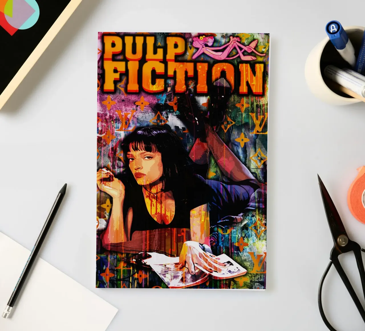 Pop Art Pulp Fiction Movie notebook by FreeArtStudio
