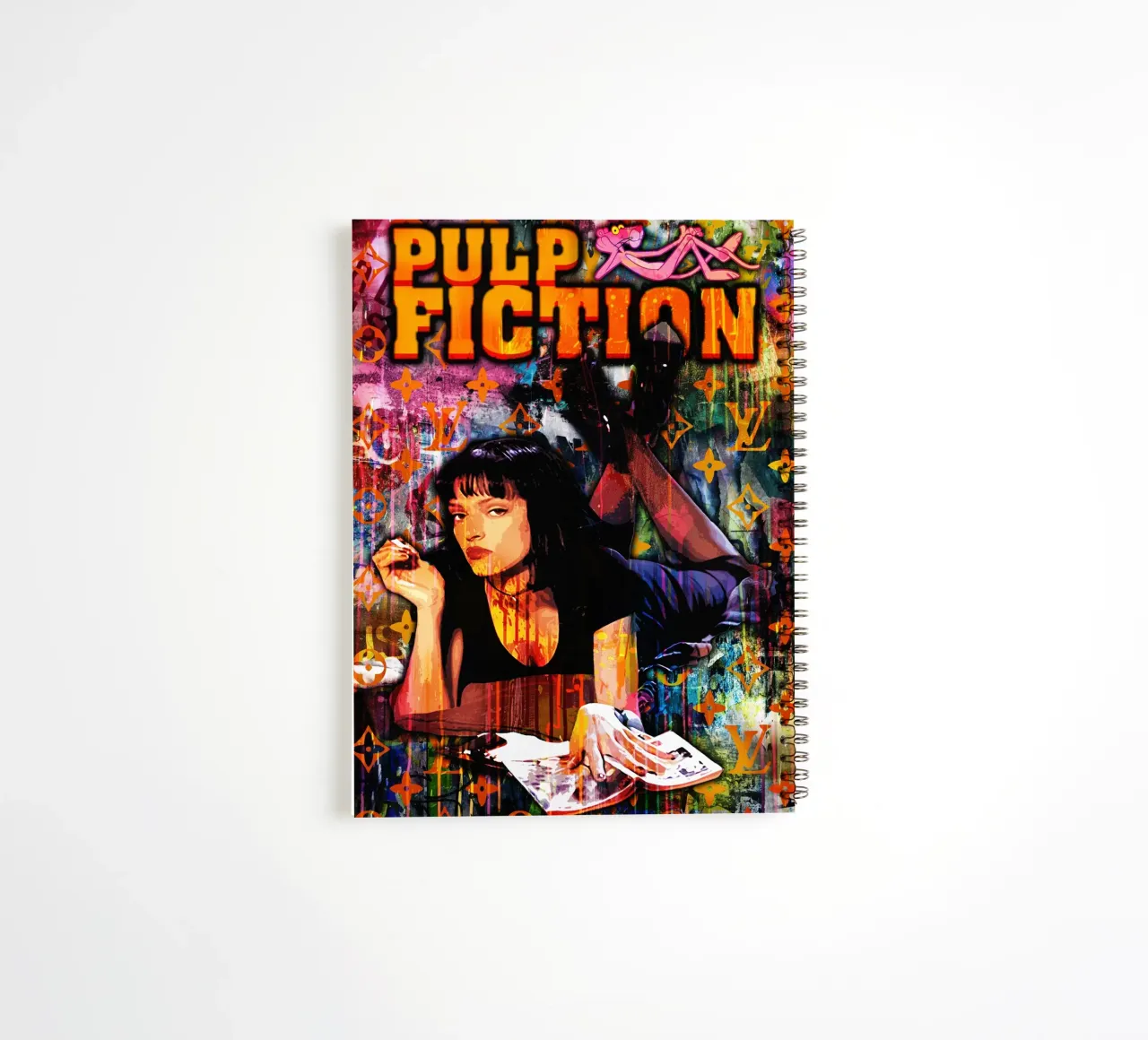 Pop Art Pulp Fiction Movie spiral notebook by FreeArtStudio