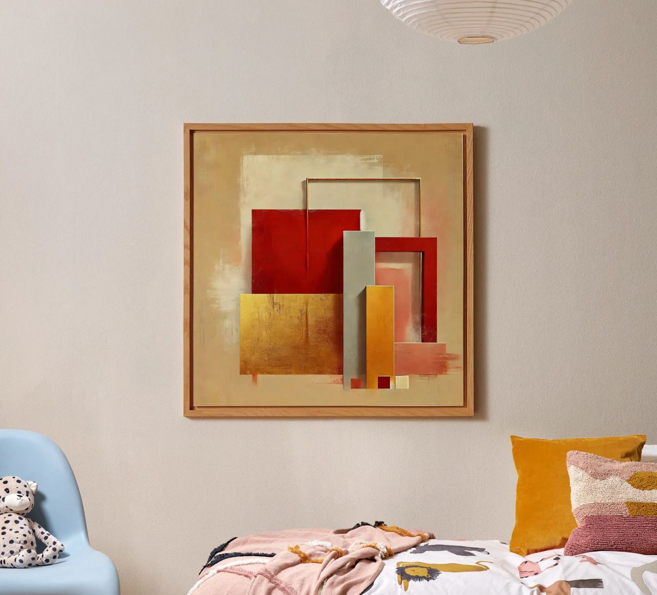 Arte moderna oro rosso pannello forex da abstrakt