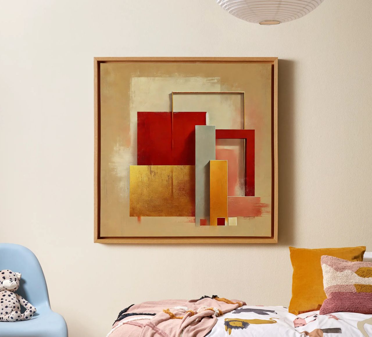 Moderne Kunst Rot Gold Leinwand von abstrakt