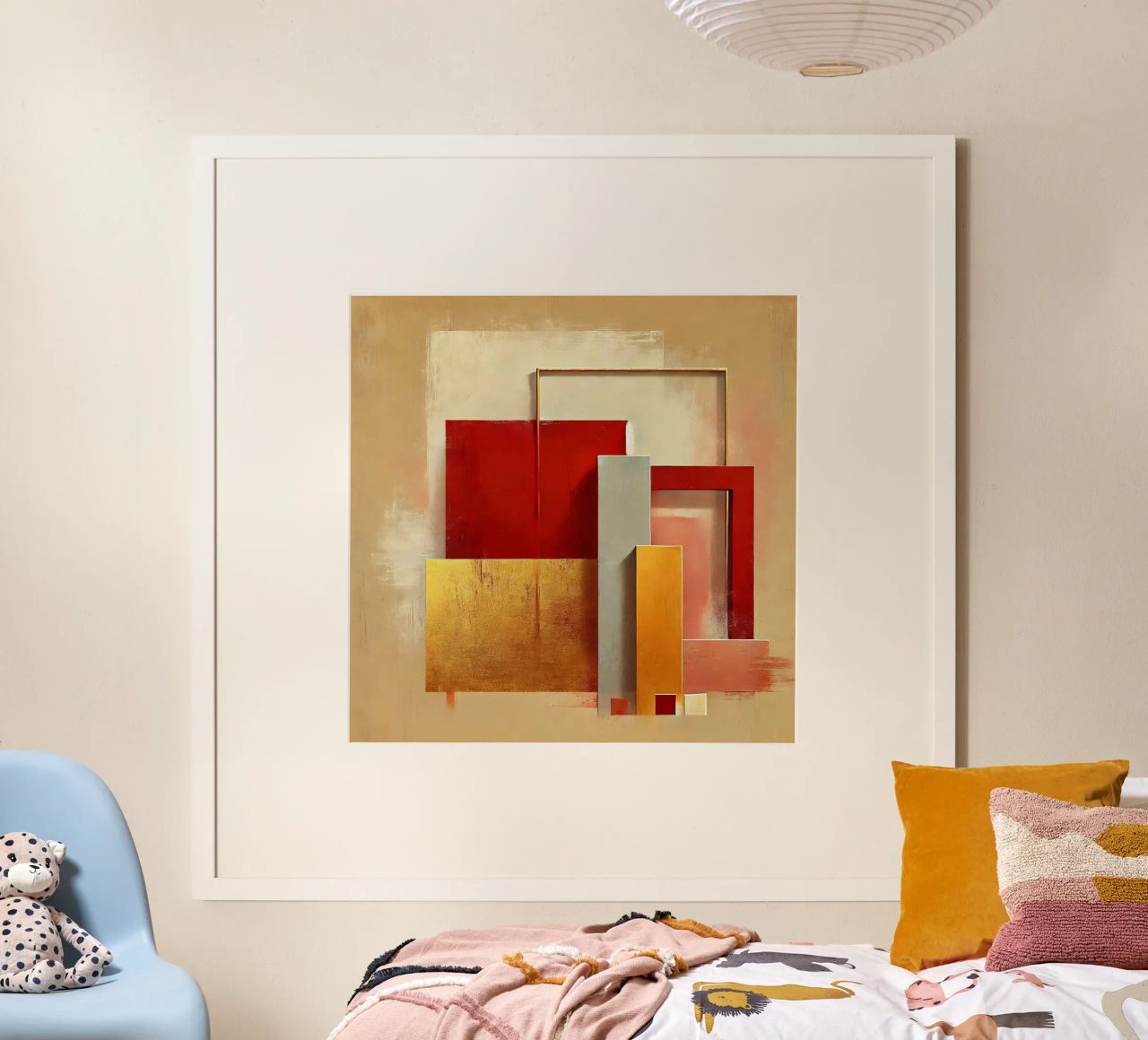 Moderne Kunst Rot Gold Poster von abstrakt