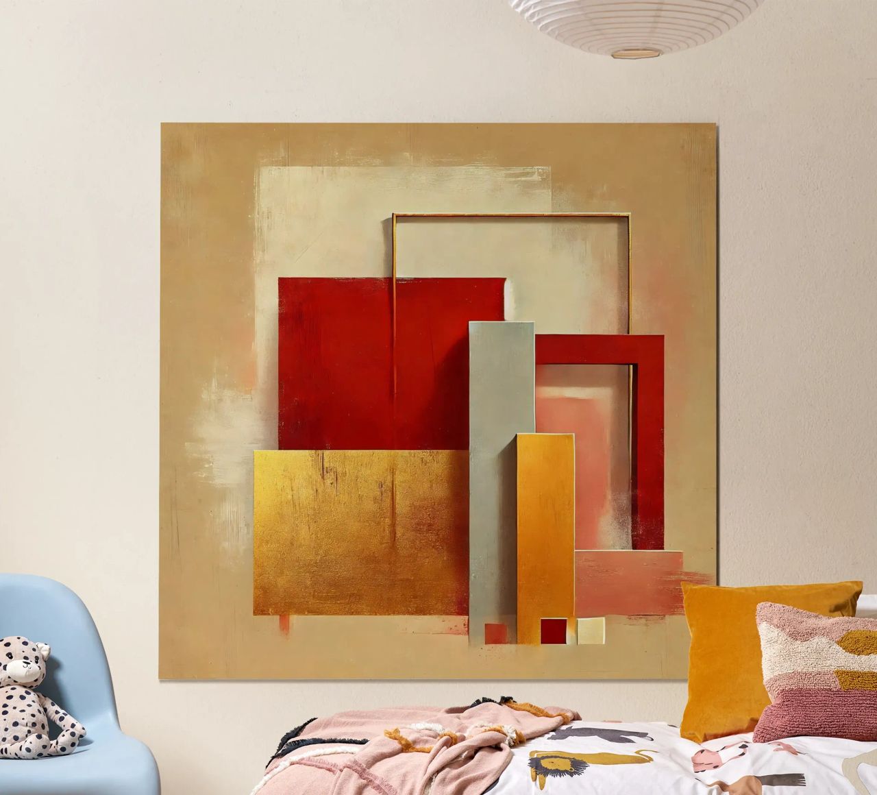 Moderne Kunst Rot Gold Poster von abstrakt