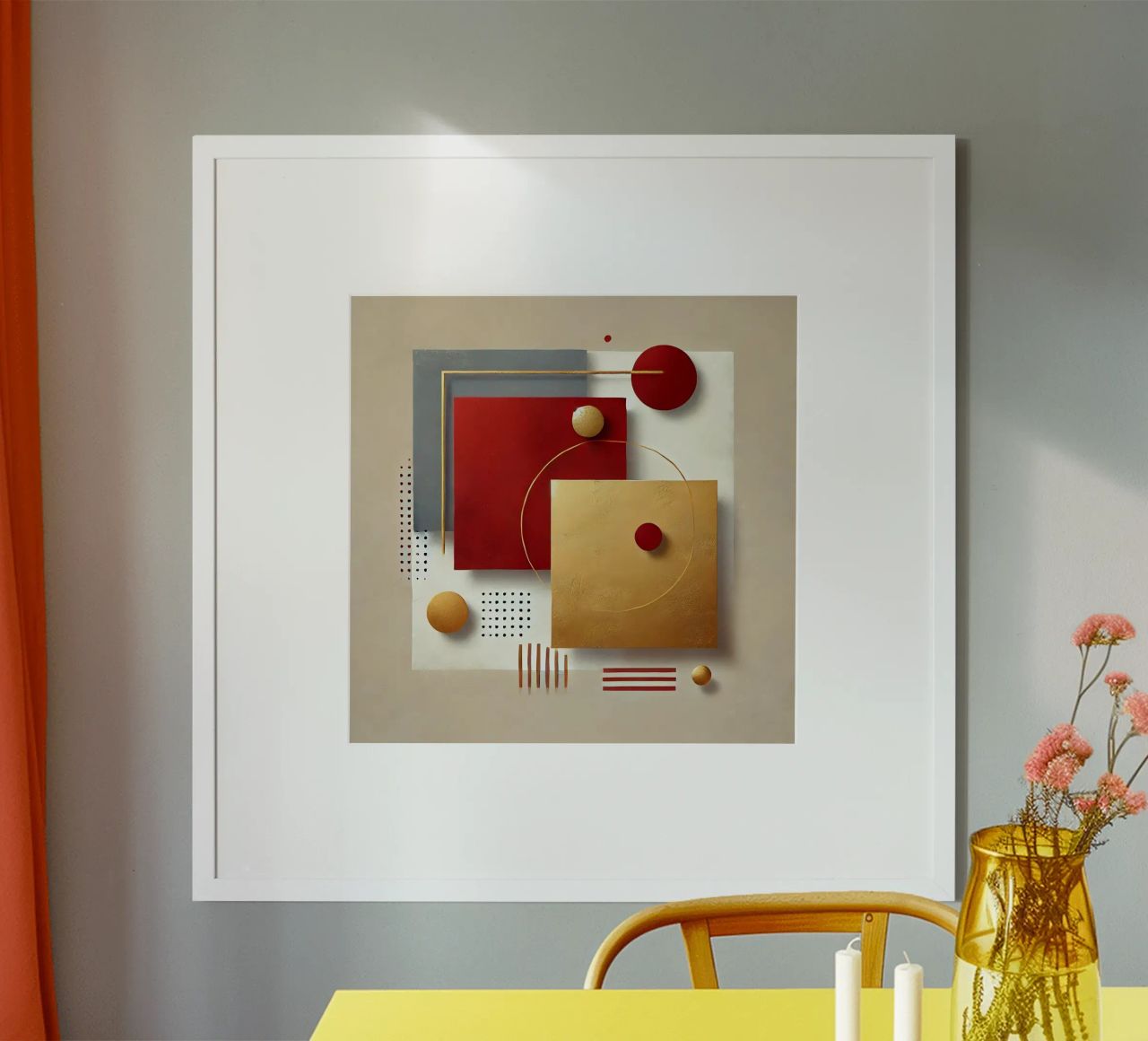 Art moderne rouge or poster de abstrakt