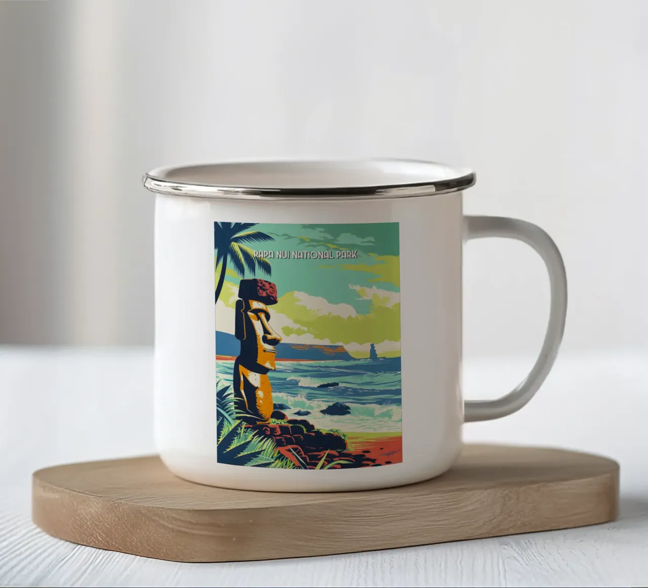 Rapa Nui National Park tazza in smalto da Travelstudio