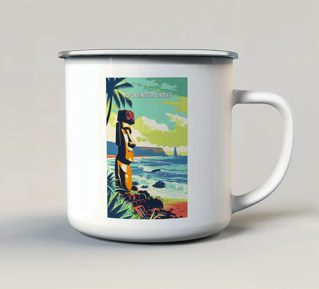 Rapa Nui National Park tazza in smalto da Travelstudio