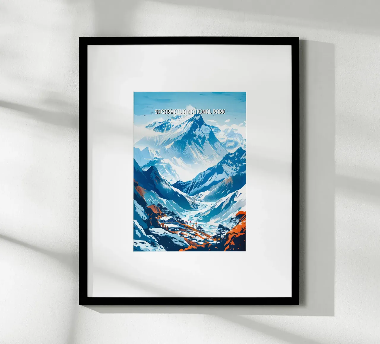Sagarmatha National Park poster con telaio in legno da Travelstudio