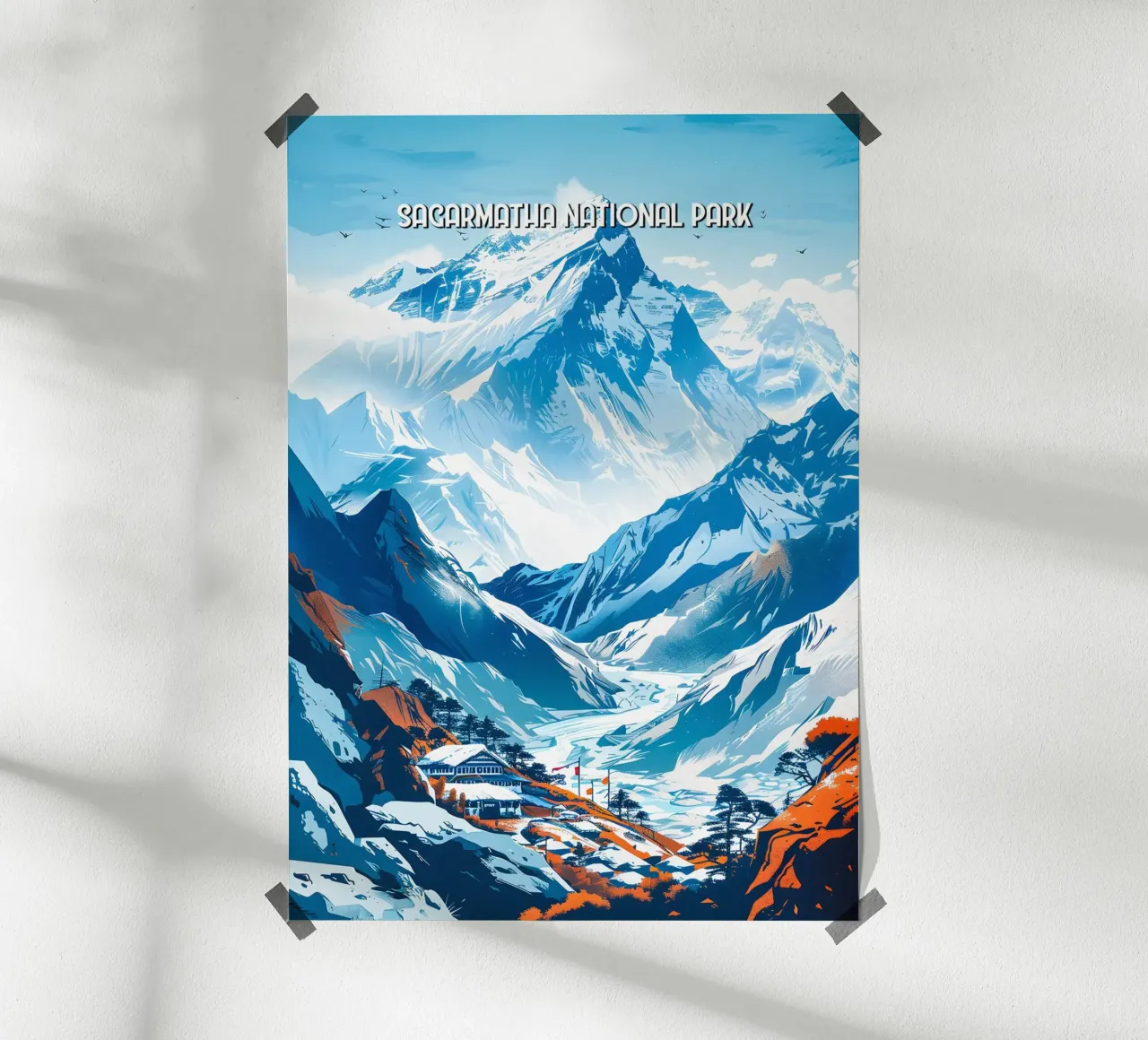 Sagarmatha National Park poster con telaio in legno da Travelstudio