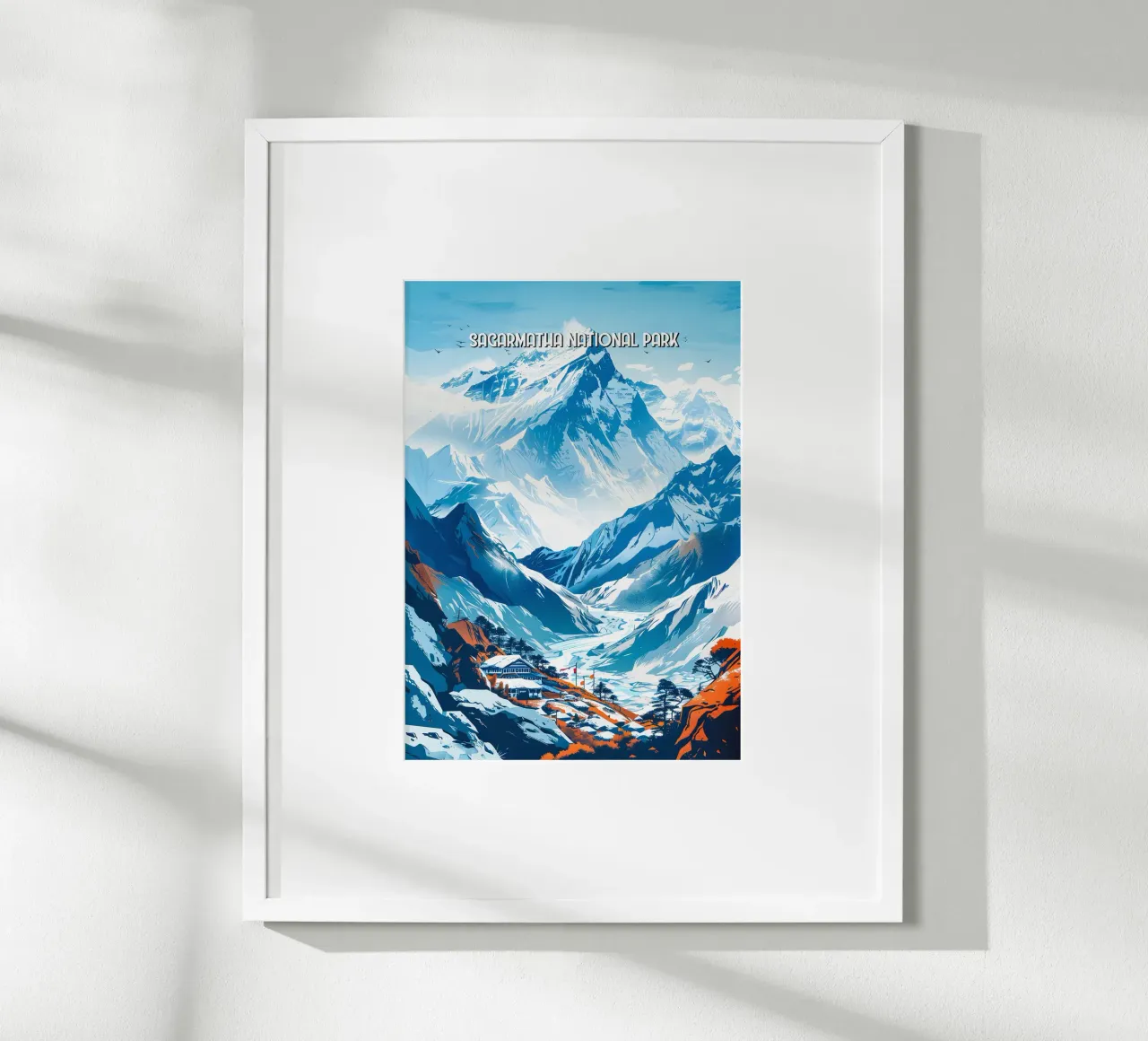 Sagarmatha National Park poster con telaio in legno da Travelstudio