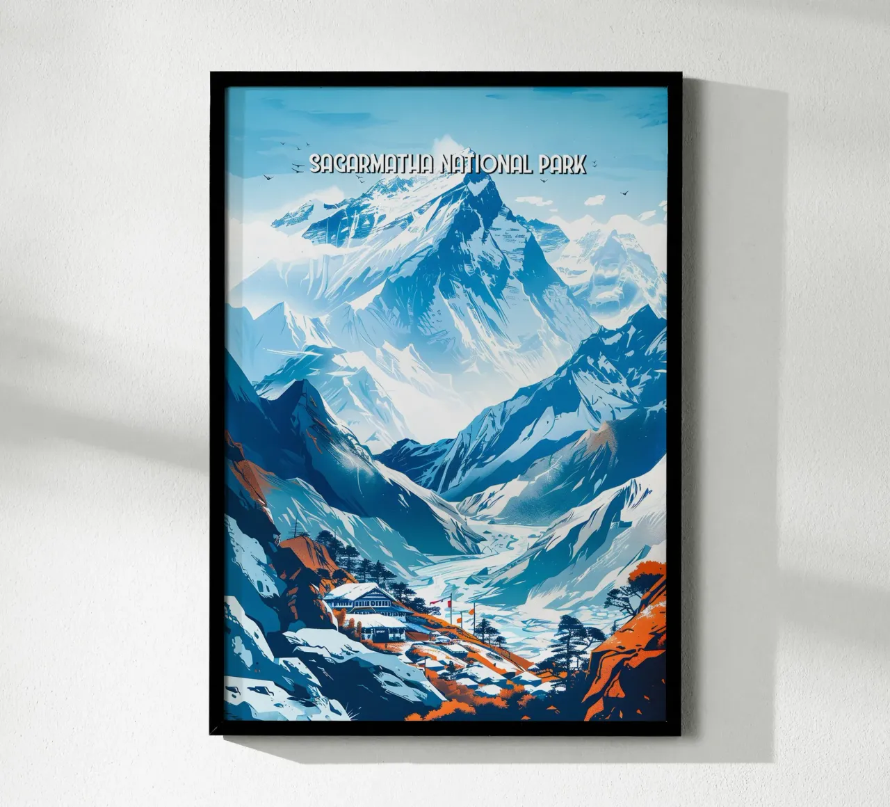 Sagarmatha National Park poster con telaio in legno da Travelstudio