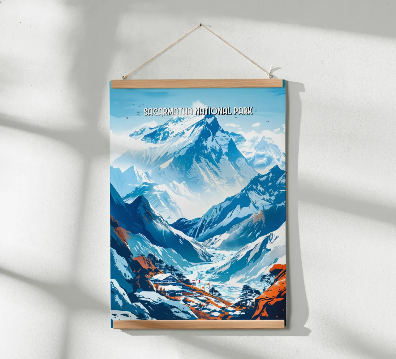 Sagarmatha National Park poster con telaio in legno da Travelstudio