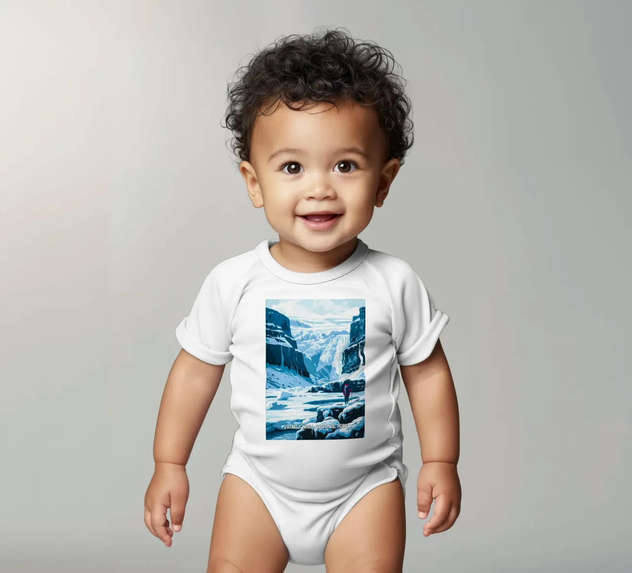 Vatnajökull National Park short-sleeve baby romper by Travelstudio