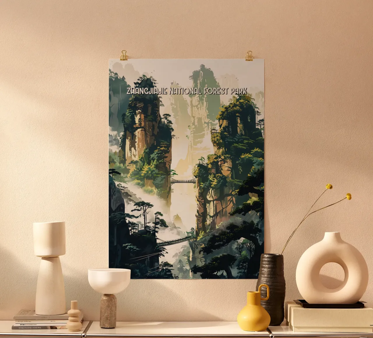Zhangjiajie National Forest Park poster con telaio in plastica da Travelstudio