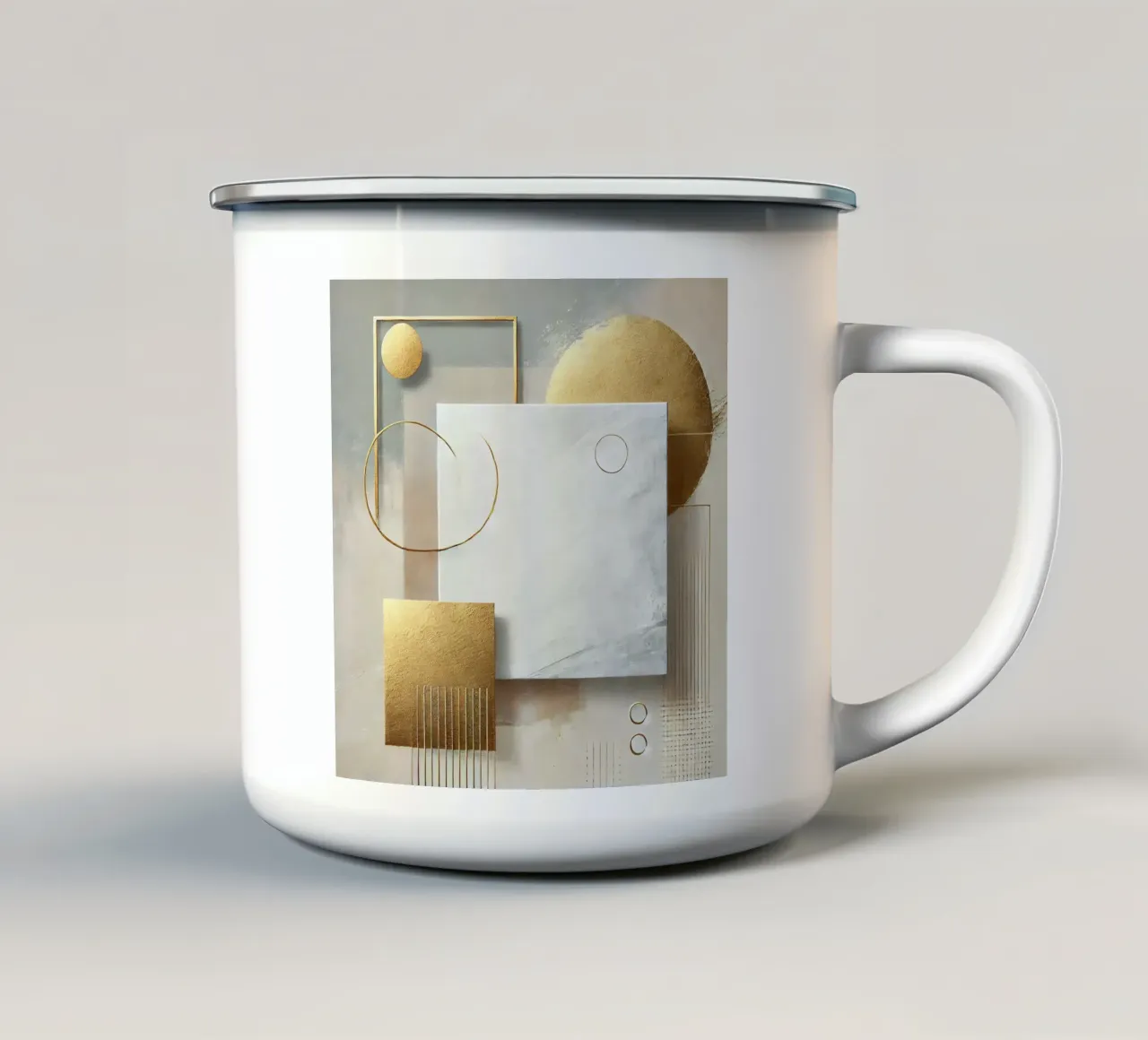 Arte moderna in oro bianco tazza in smalto da abstrakt